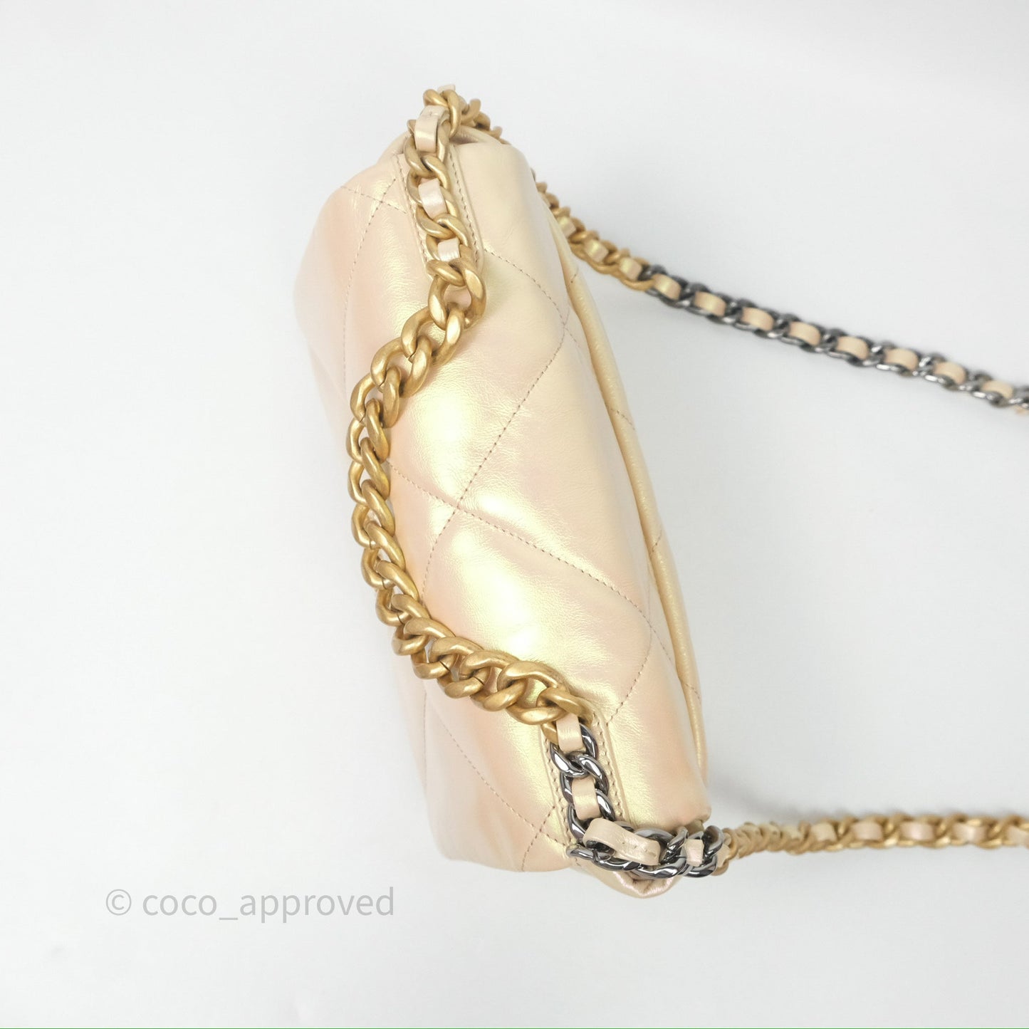 Chanel 19 Small Iridescent Pink Mixed Hardware