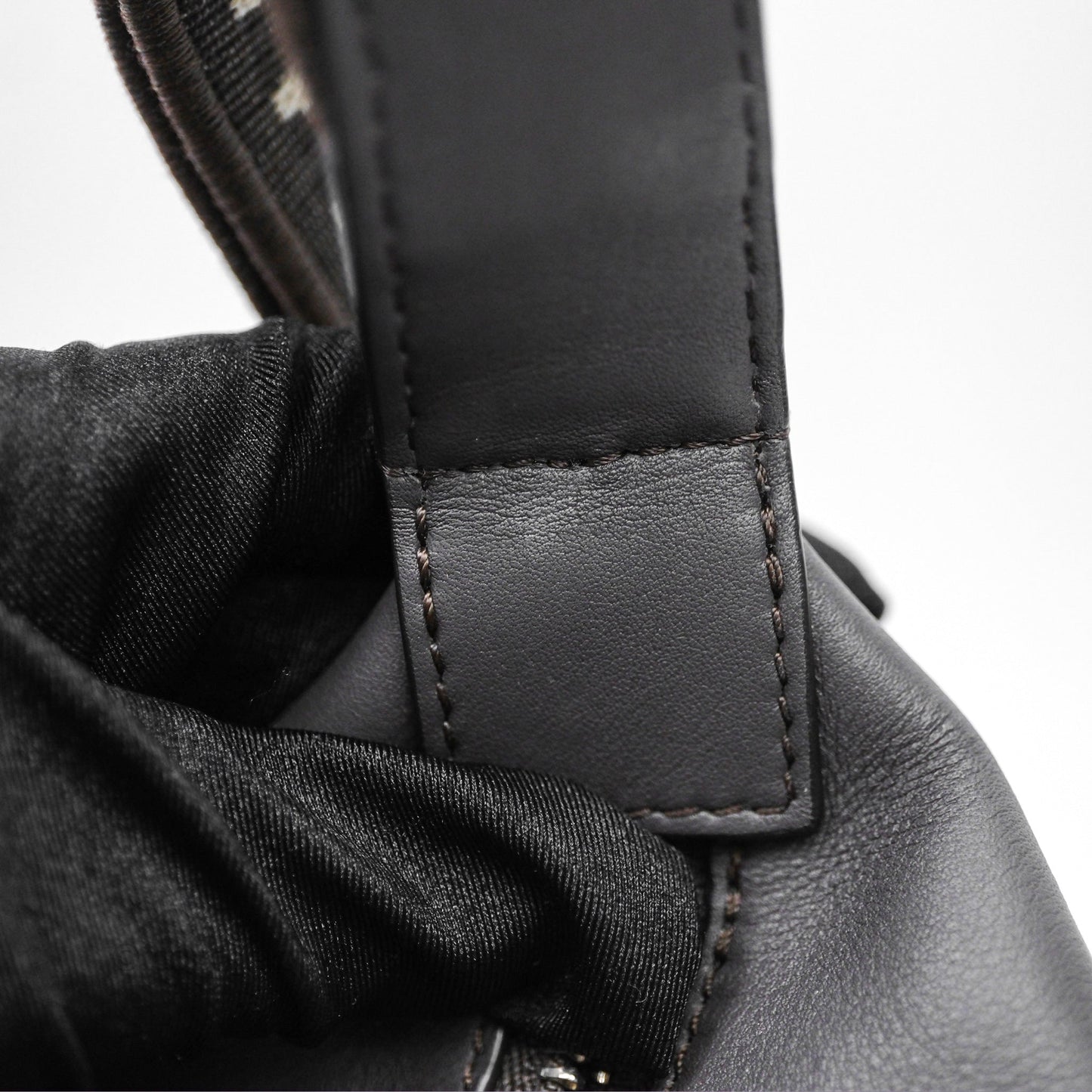 Loewe Small Cubi Bag In Supple Smooth Calfskin and Jacquard Dark Grey