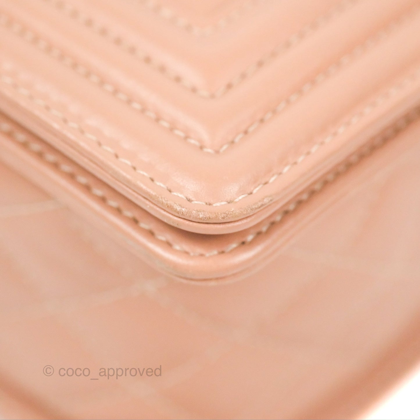 Chanel Chevron & Quilted Medium Boy Beige Calfskin Gun Metal