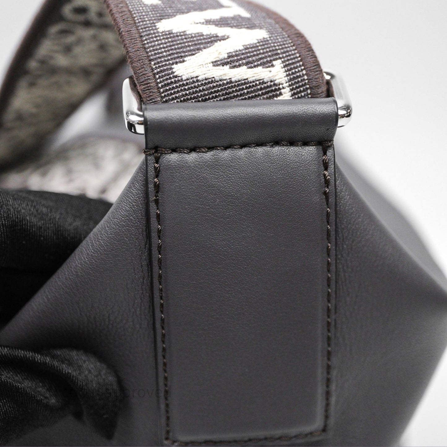 Loewe Small Cubi Bag In Supple Smooth Calfskin and Jacquard Dark Grey