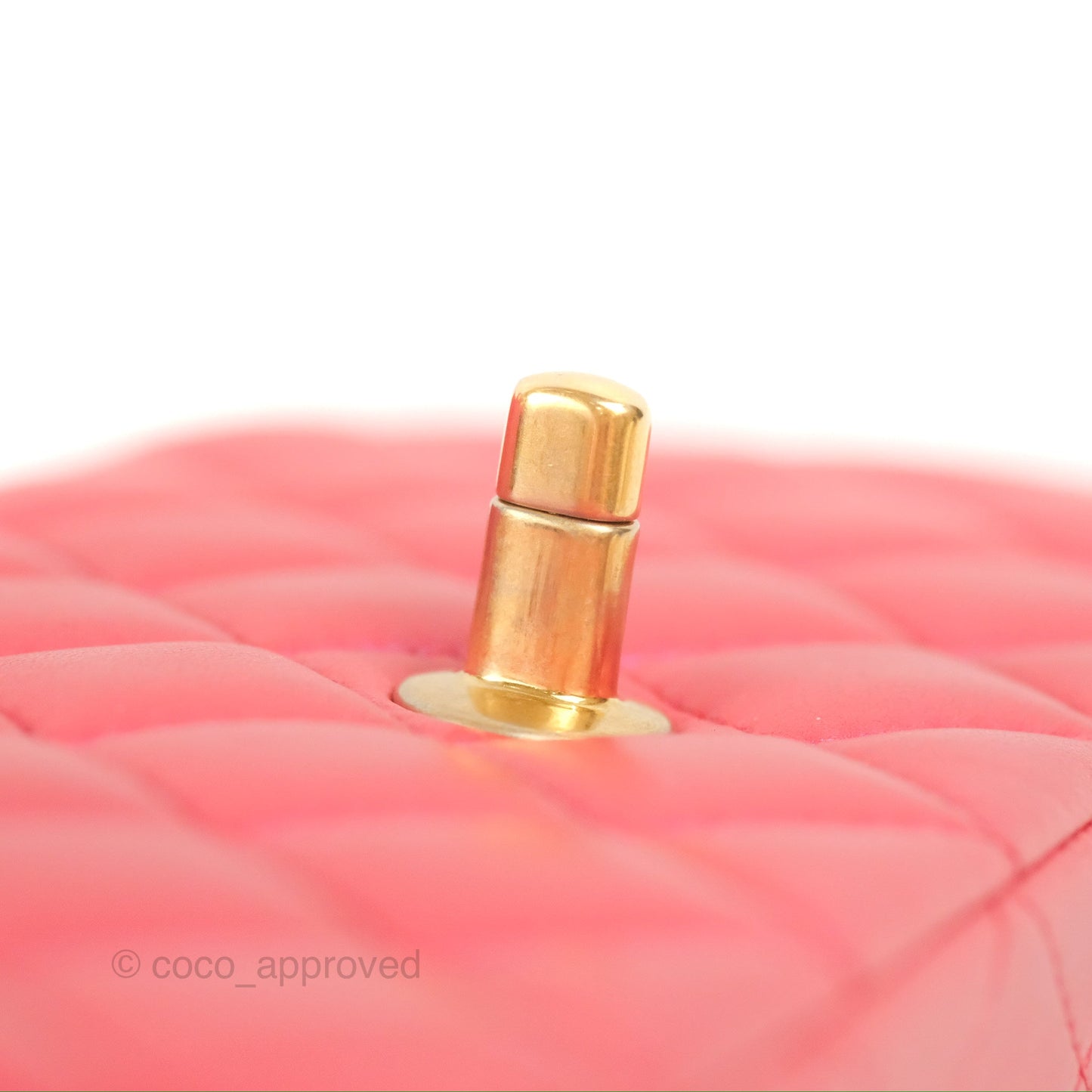 Chanel Top Handle Mini Rectangular Flap Bag Iridescent Dark Pink Lambskin Aged Gold Hardware