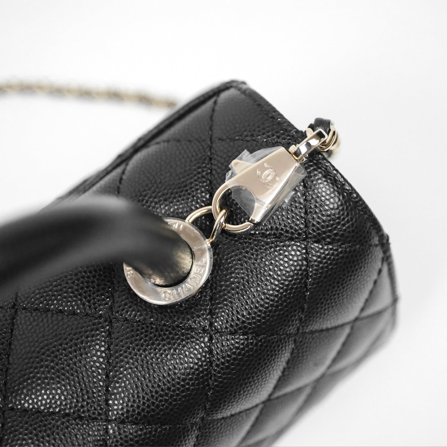 Chanel Small Coco Handle Quilted Black Caviar Gold Hardware