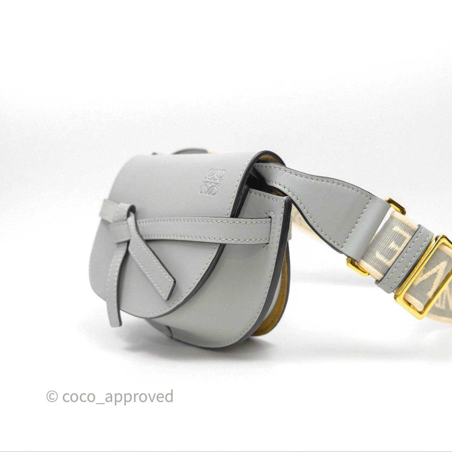 Loewe Mini Gate Dual Bag Ash Grey Soft Calfskin Jacquard Strap