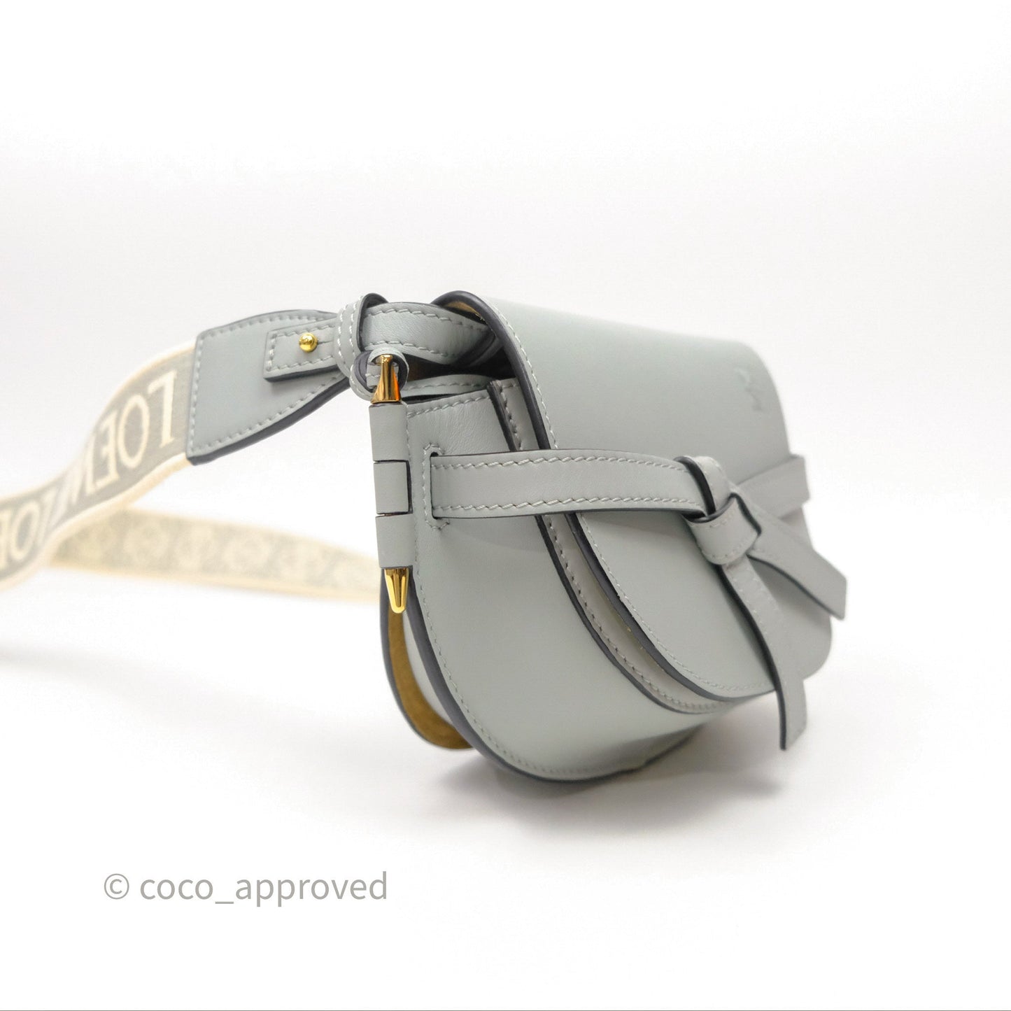 Loewe Mini Gate Dual Bag Ash Grey Soft Calfskin Jacquard Strap