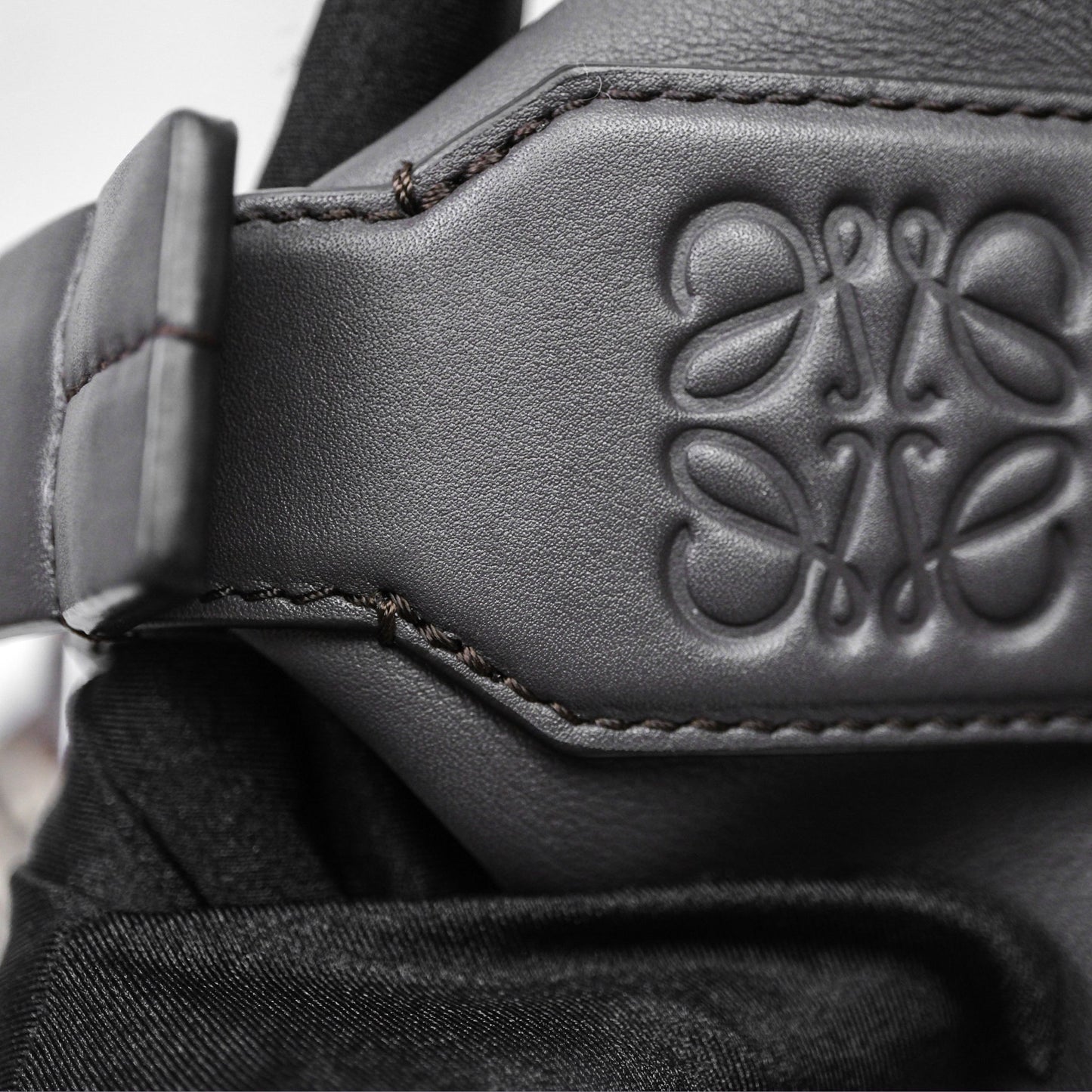 Loewe Small Cubi Bag In Supple Smooth Calfskin and Jacquard Dark Grey