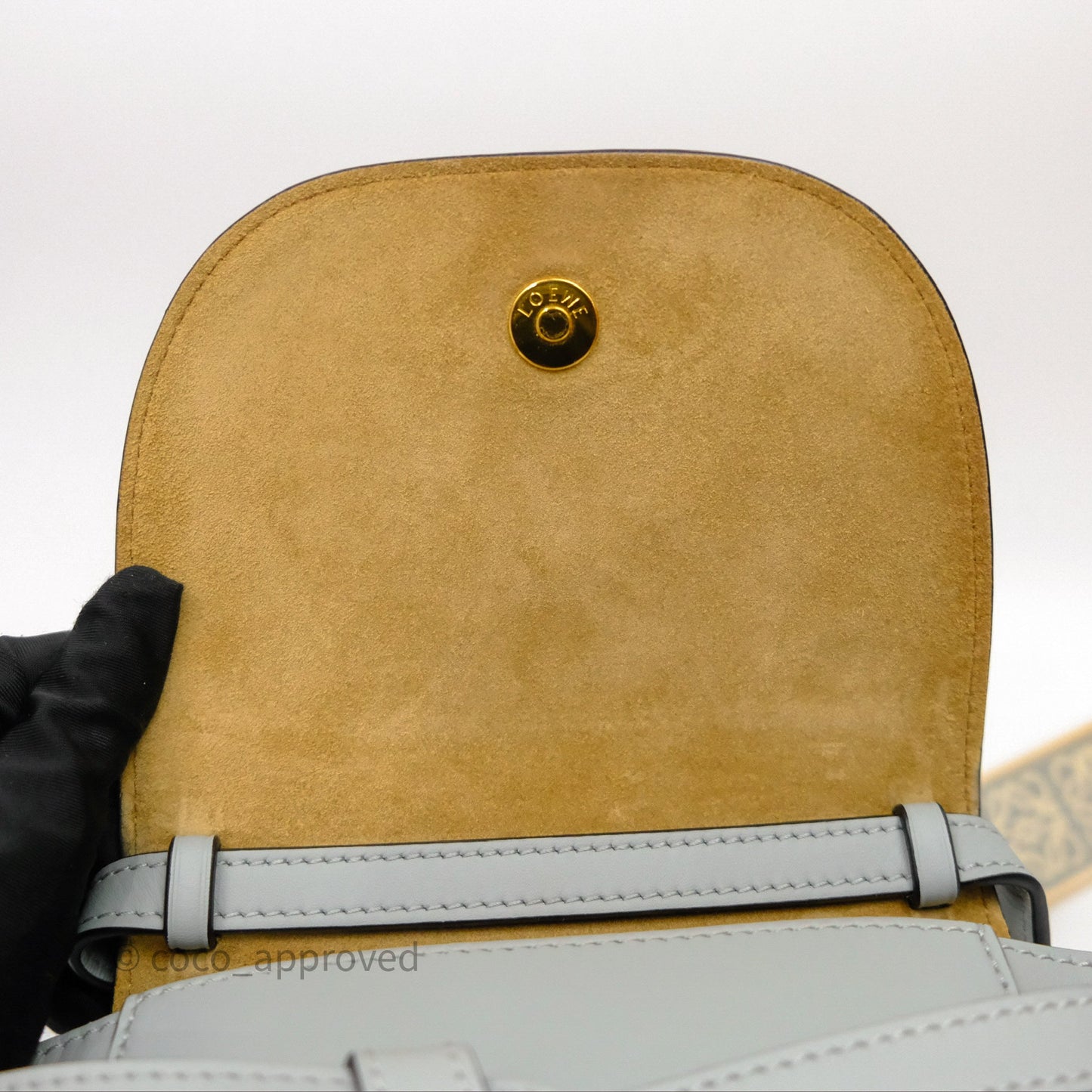 Loewe Mini Gate Dual Bag Ash Grey Soft Calfskin Jacquard Strap