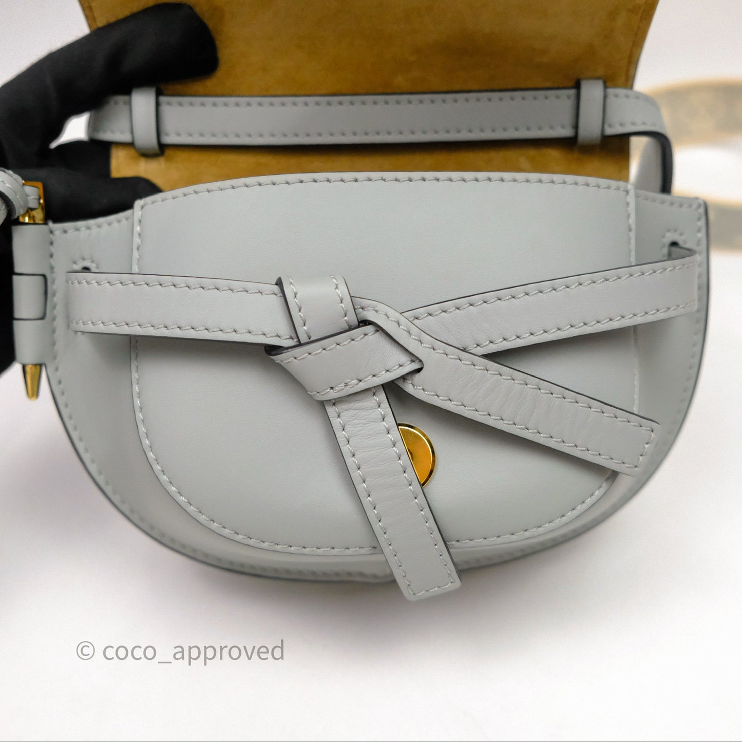 Loewe Mini Gate Dual Bag Ash Grey Soft Calfskin Jacquard Strap