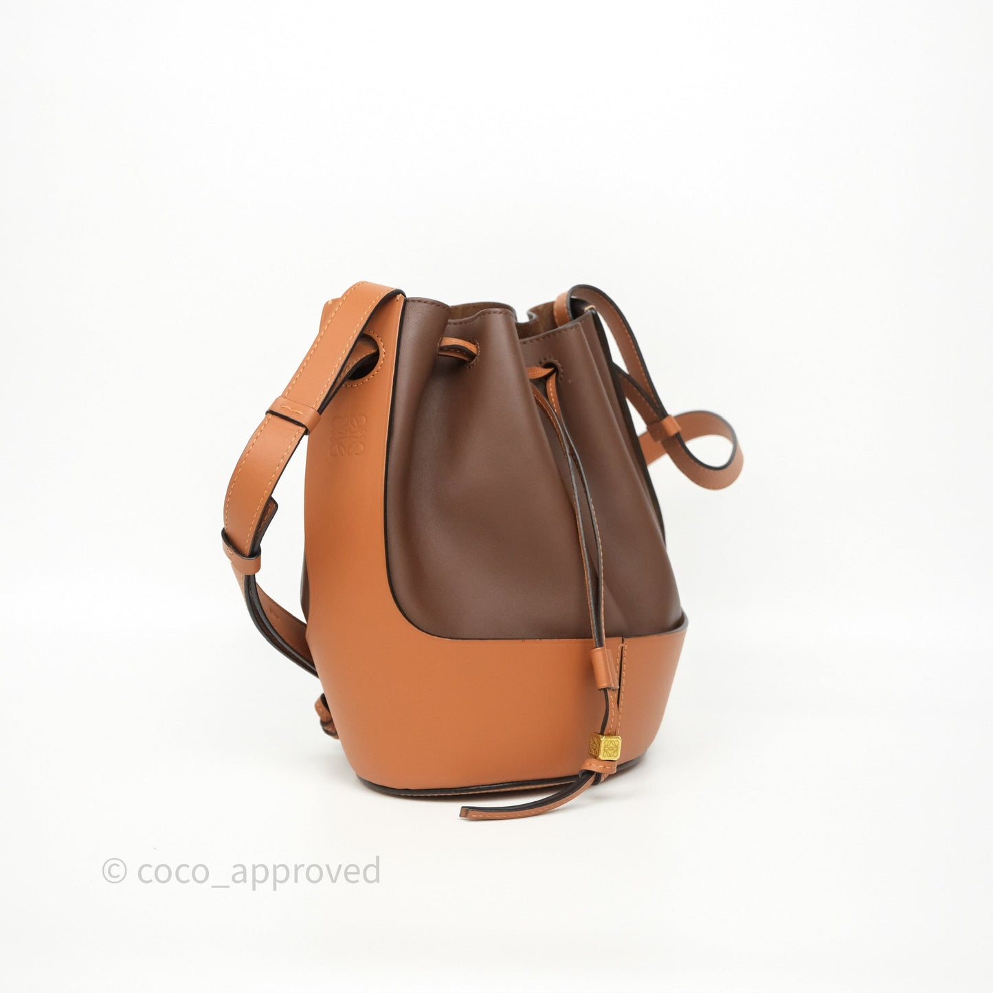 Loewe Small Balloon Bucket Bag Brown Tan Calfskin