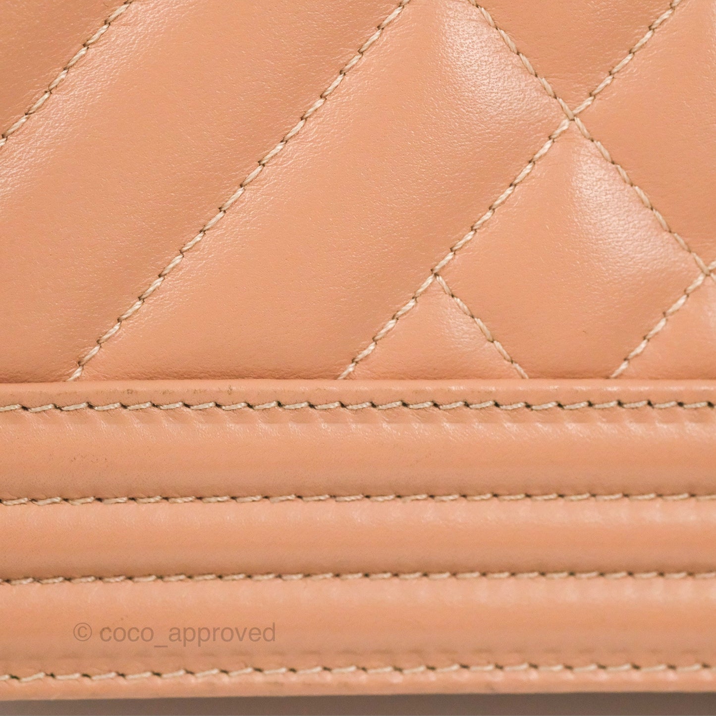 Chanel Chevron & Quilted Medium Boy Beige Calfskin Gun Metal