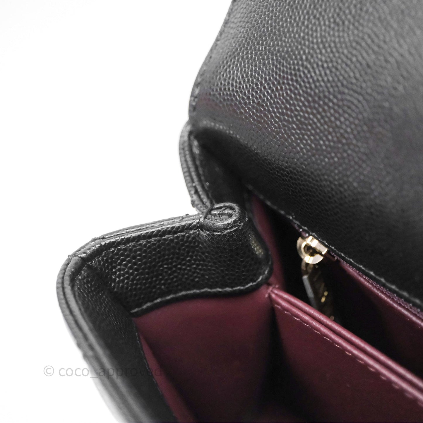 Chanel Small Coco Handle Quilted Black Caviar Gold Hardware