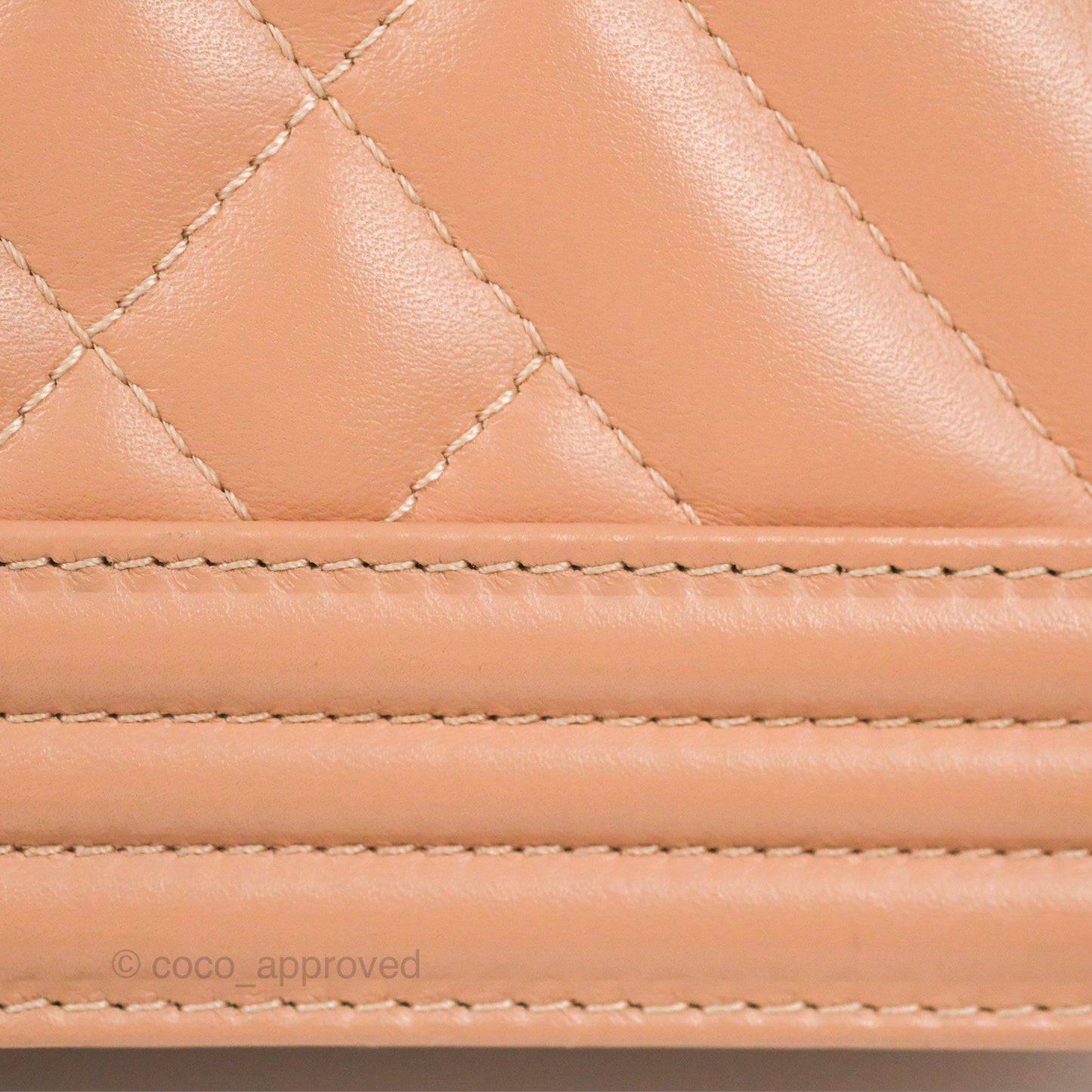 Chanel Chevron & Quilted Medium Boy Beige Calfskin Gun Metal