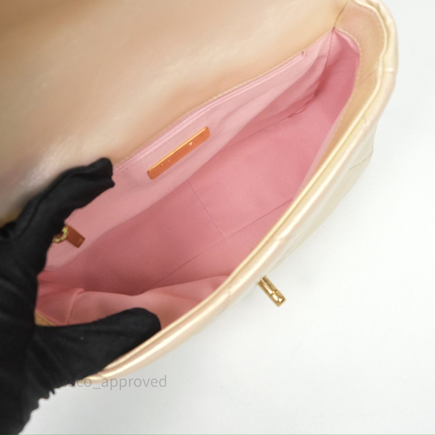 Chanel 19 Small Iridescent Pink Mixed Hardware