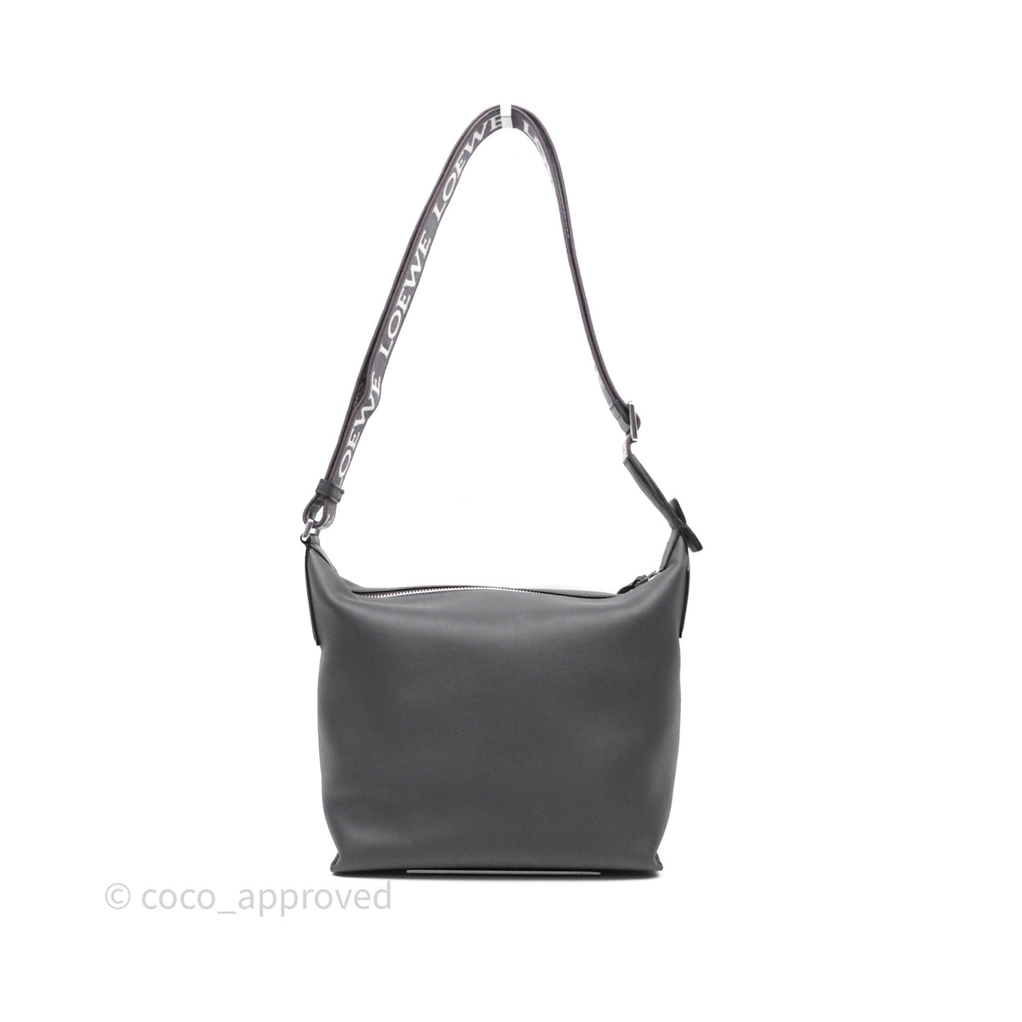 Loewe Small Cubi Bag In Supple Smooth Calfskin and Jacquard Dark Grey