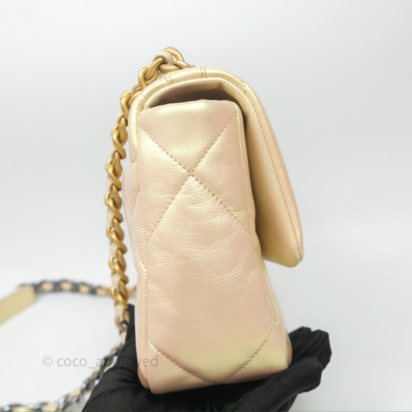 Chanel 19 Small Iridescent Pink Mixed Hardware