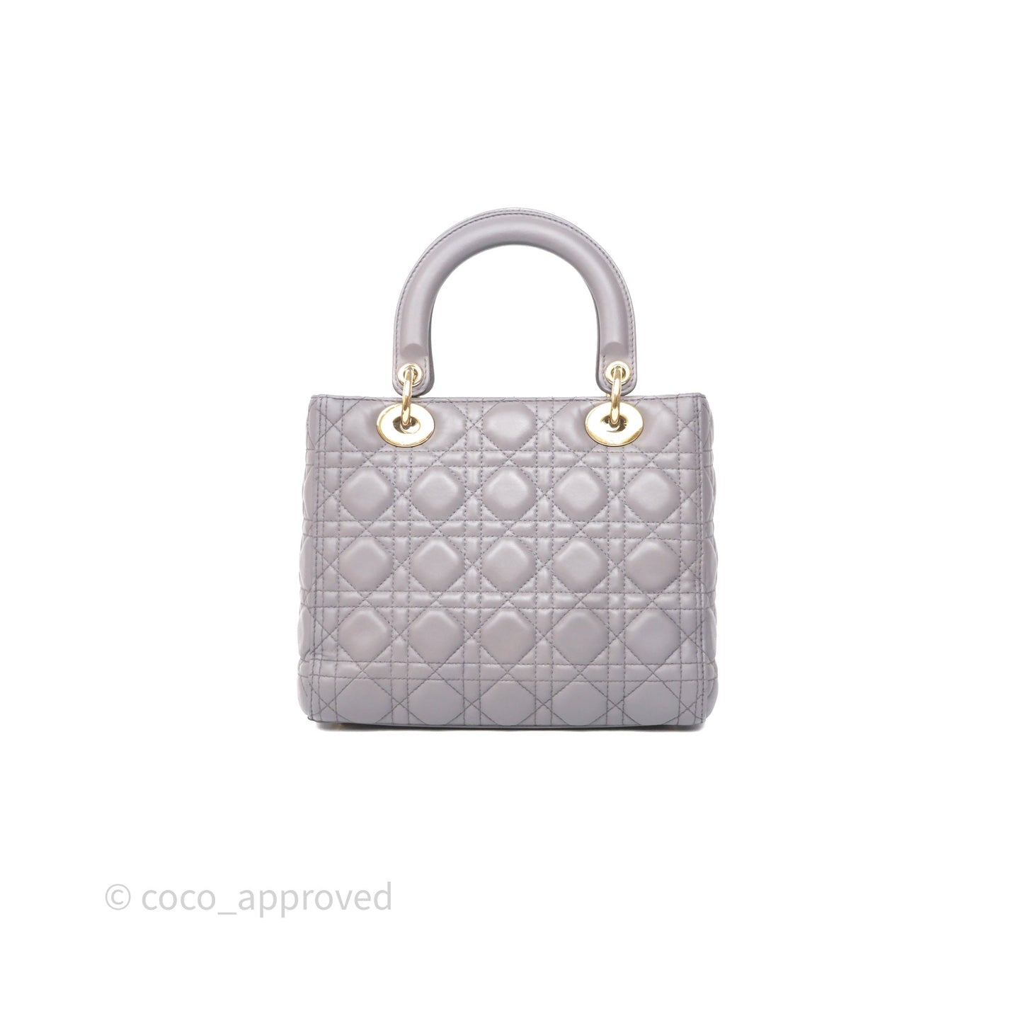 Christian Dior Medium Lady Dior Grey Lambskin Gold Hardware