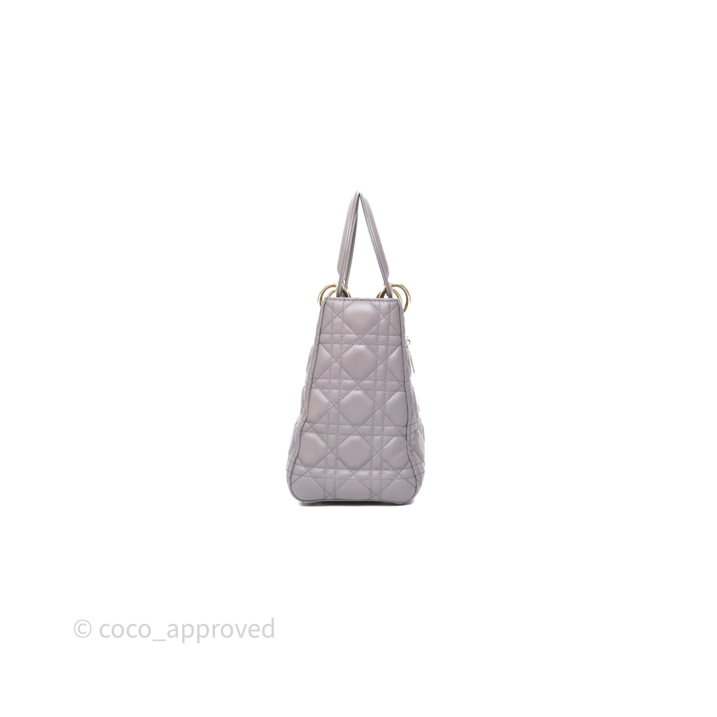 Christian Dior Medium Lady Dior Grey Lambskin Gold Hardware