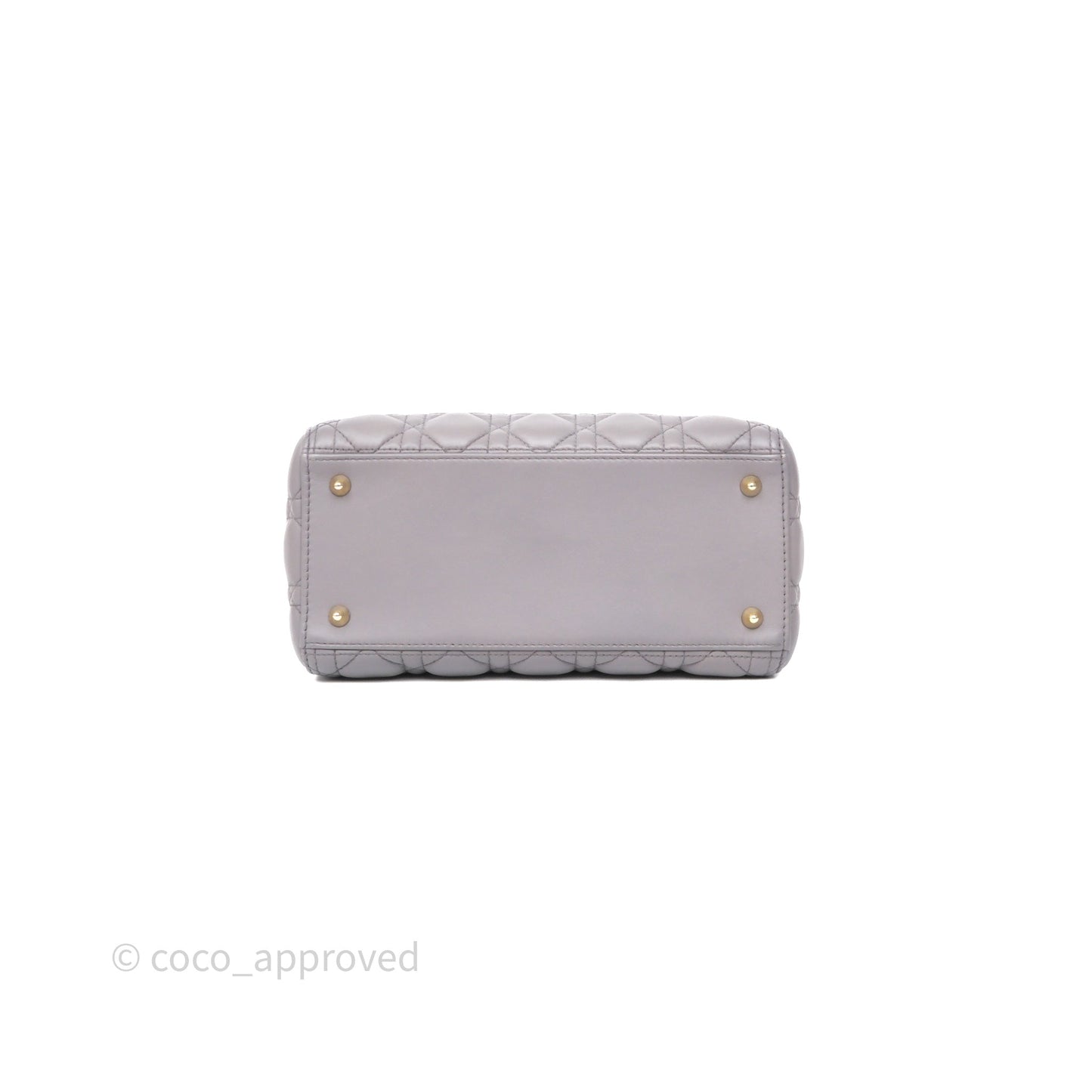 Christian Dior Medium Lady Dior Grey Lambskin Gold Hardware