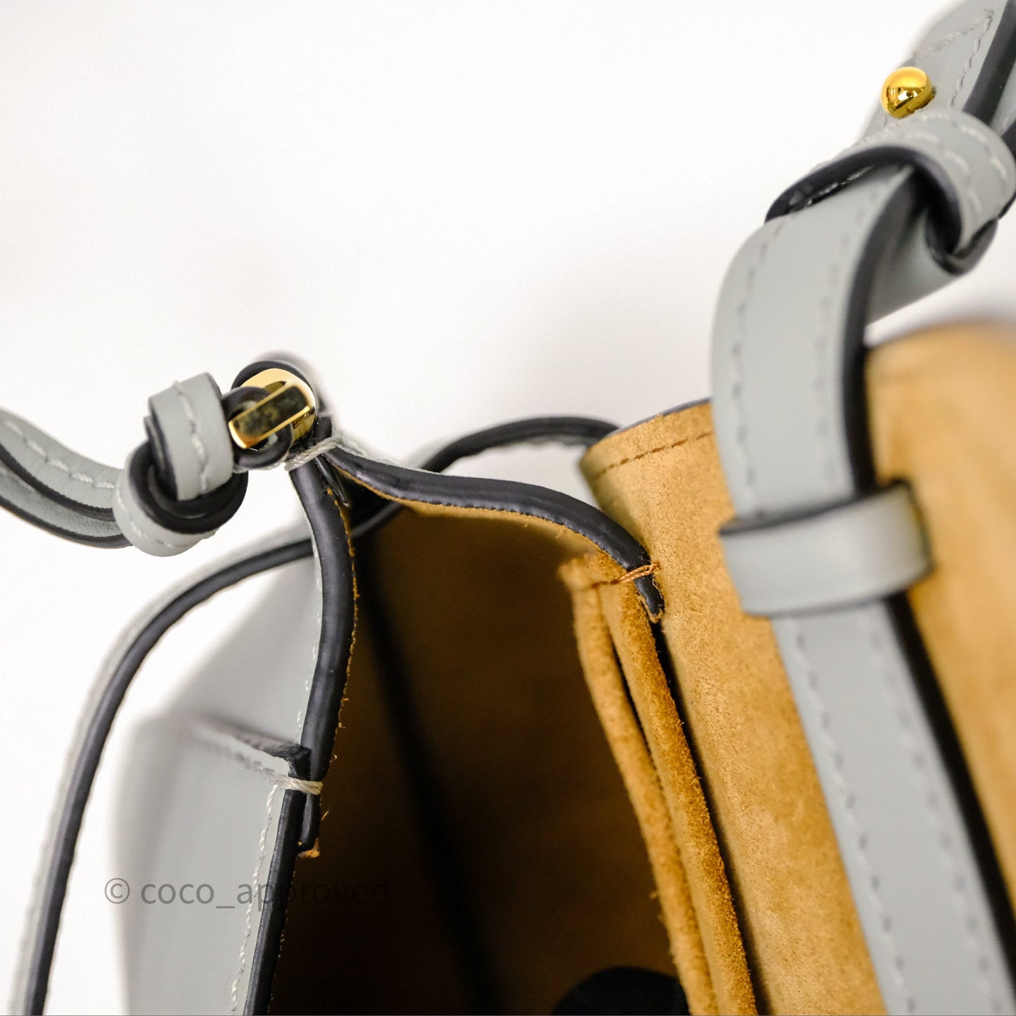 Loewe Mini Gate Dual Bag Ash Grey Soft Calfskin Jacquard Strap