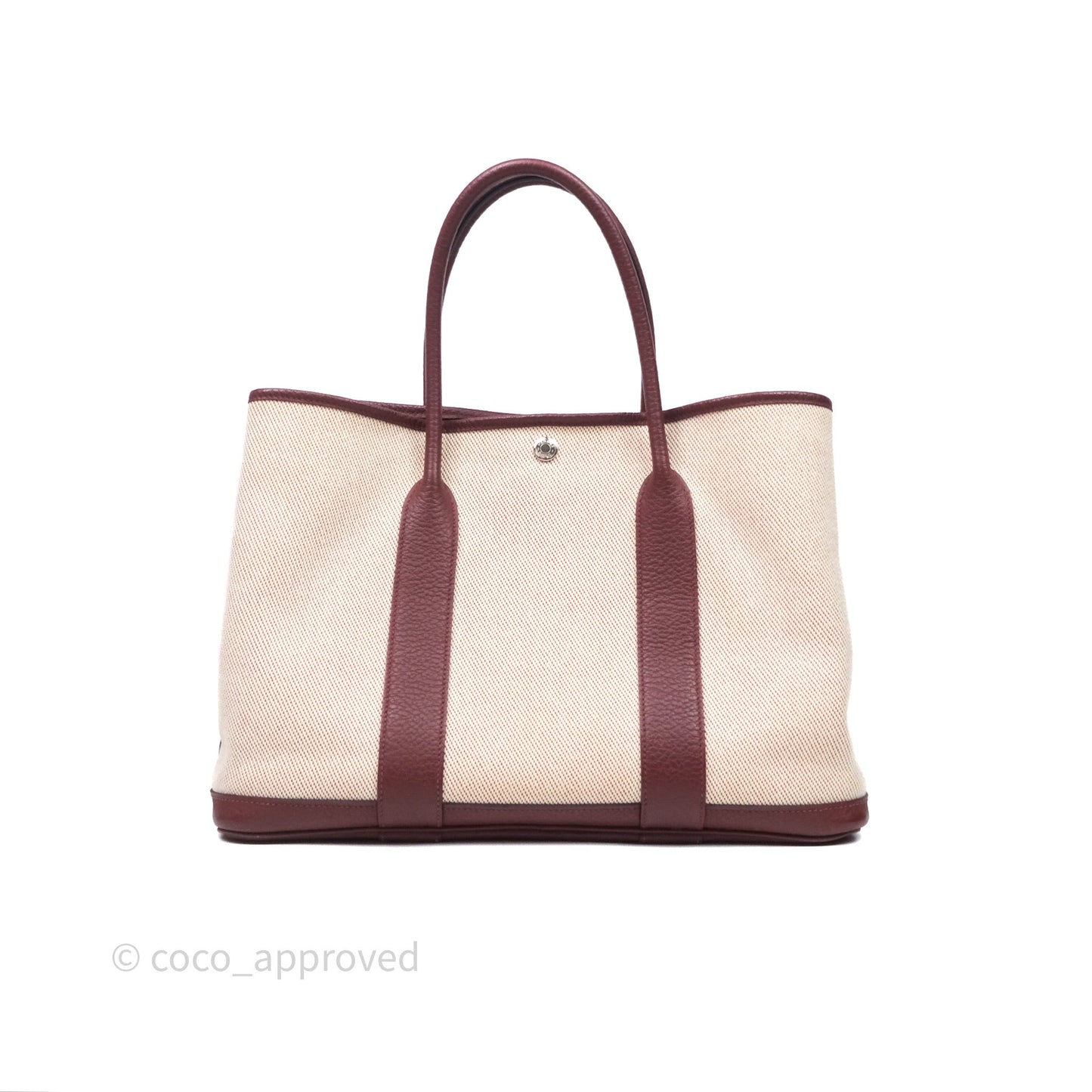 Hermes Garden Party 36 Ecru/ Rouge H 55 Palladium Hardware