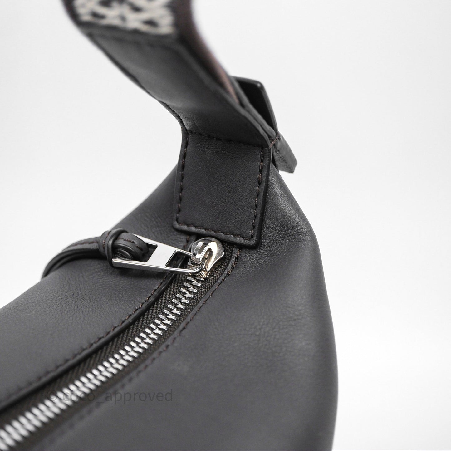 Loewe Small Cubi Bag In Supple Smooth Calfskin and Jacquard Dark Grey