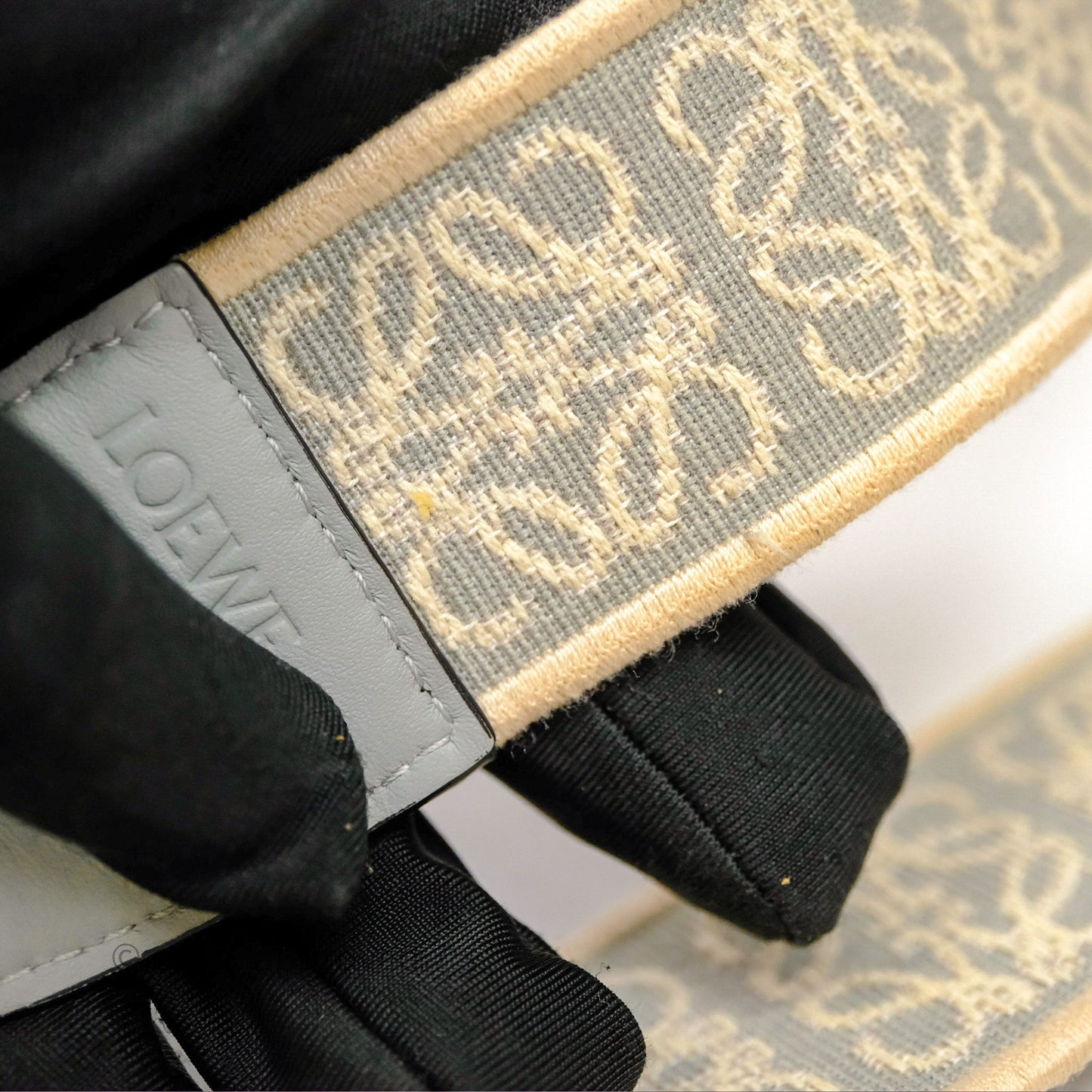 Loewe Mini Gate Dual Bag Ash Grey Soft Calfskin Jacquard Strap