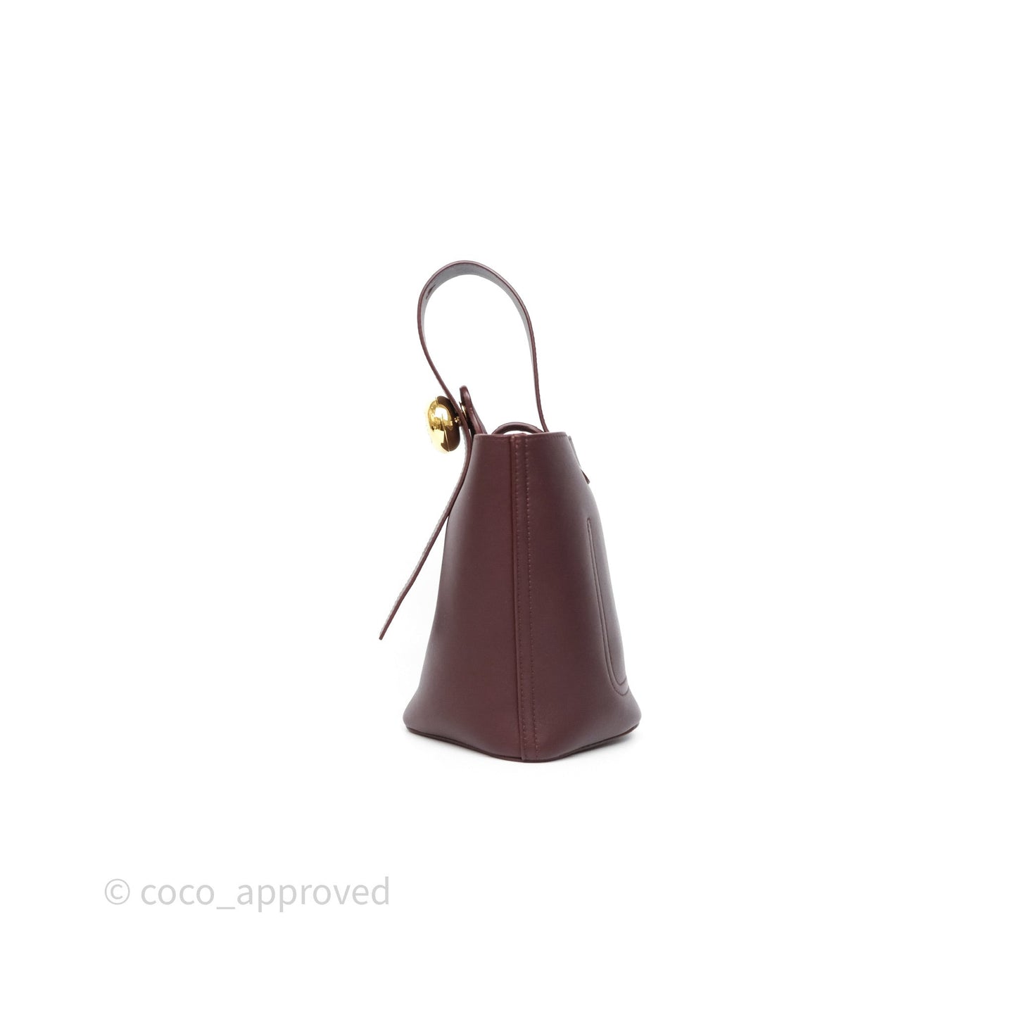 Loewe Mini Pebble Bucket in Smooth Calfskin Dark Burgundy