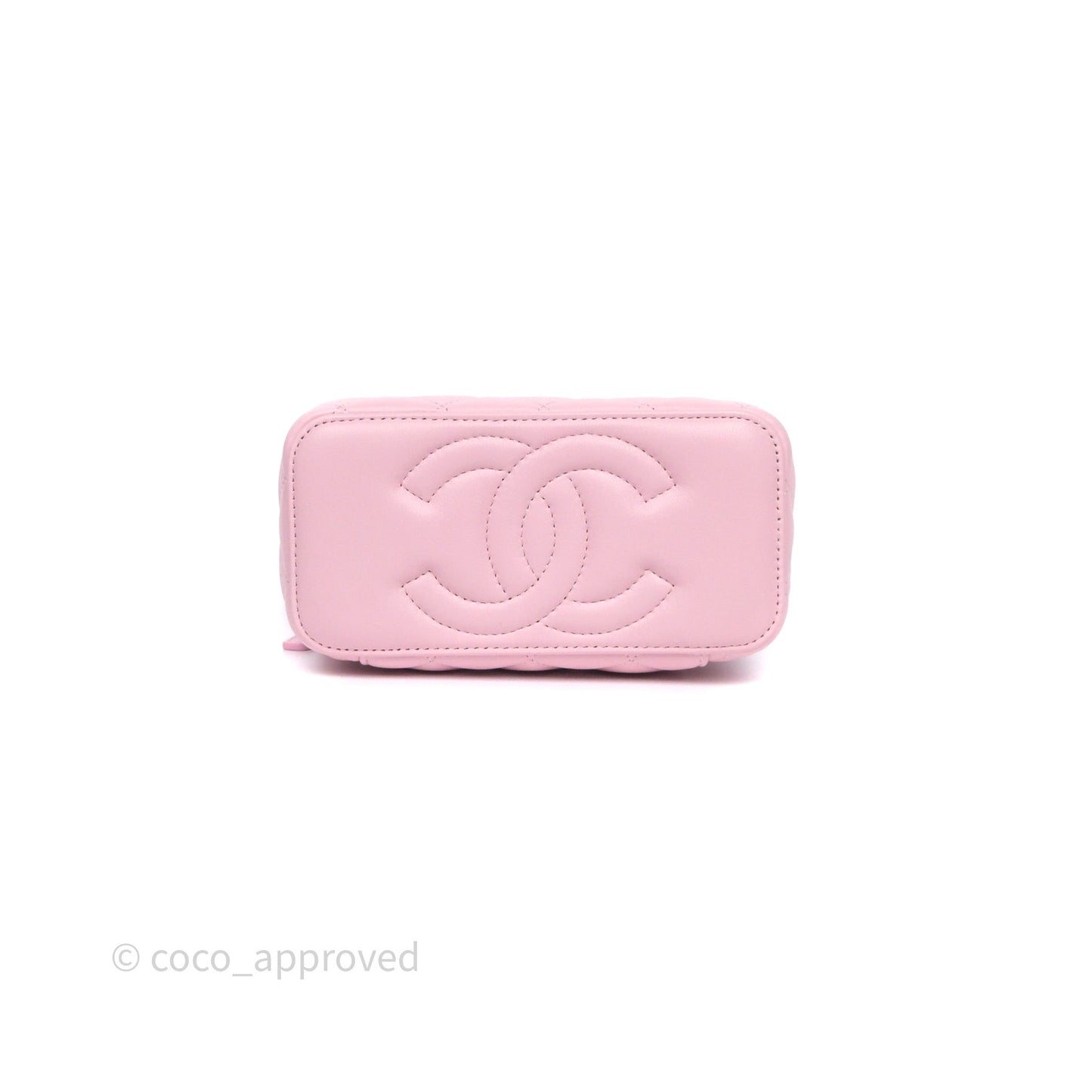 Chanel Vanity with Enamel CC Adjustable Chain Pink Lambskin Aged Gold Hardware