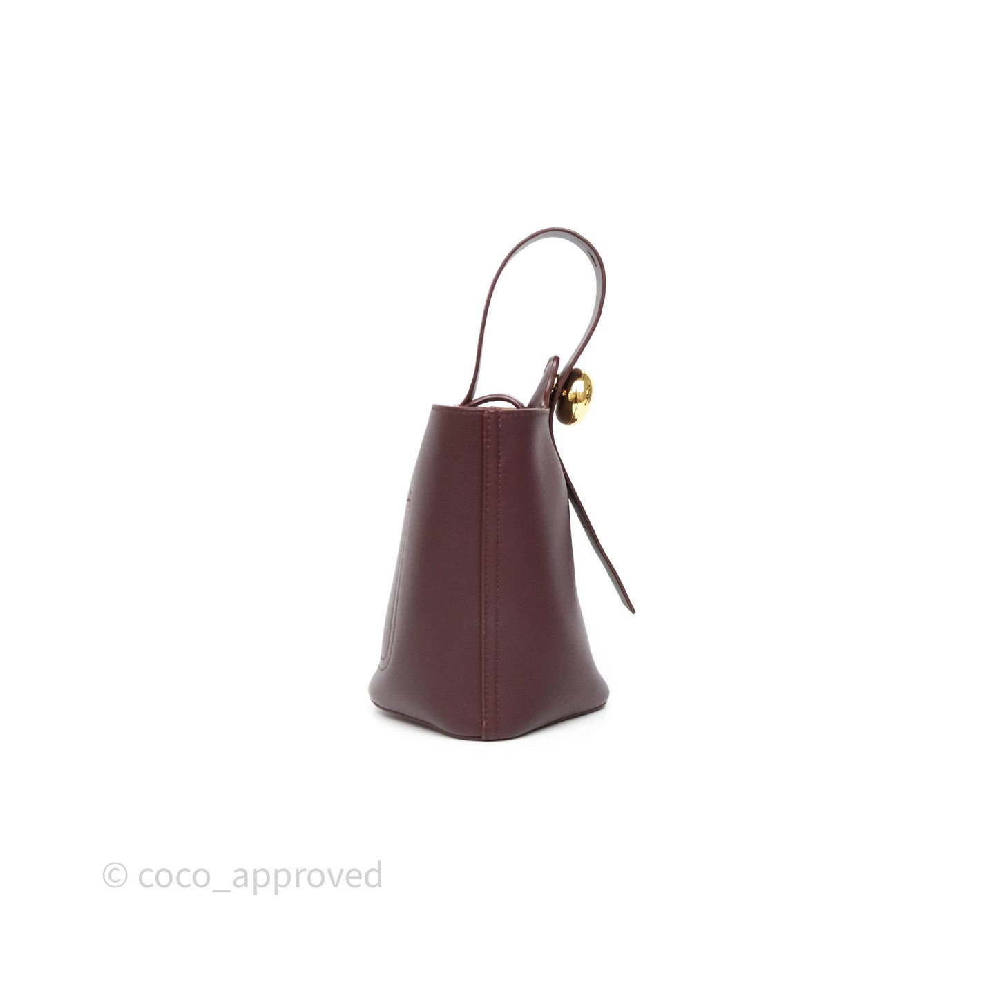 Loewe Mini Pebble Bucket in Smooth Calfskin Dark Burgundy
