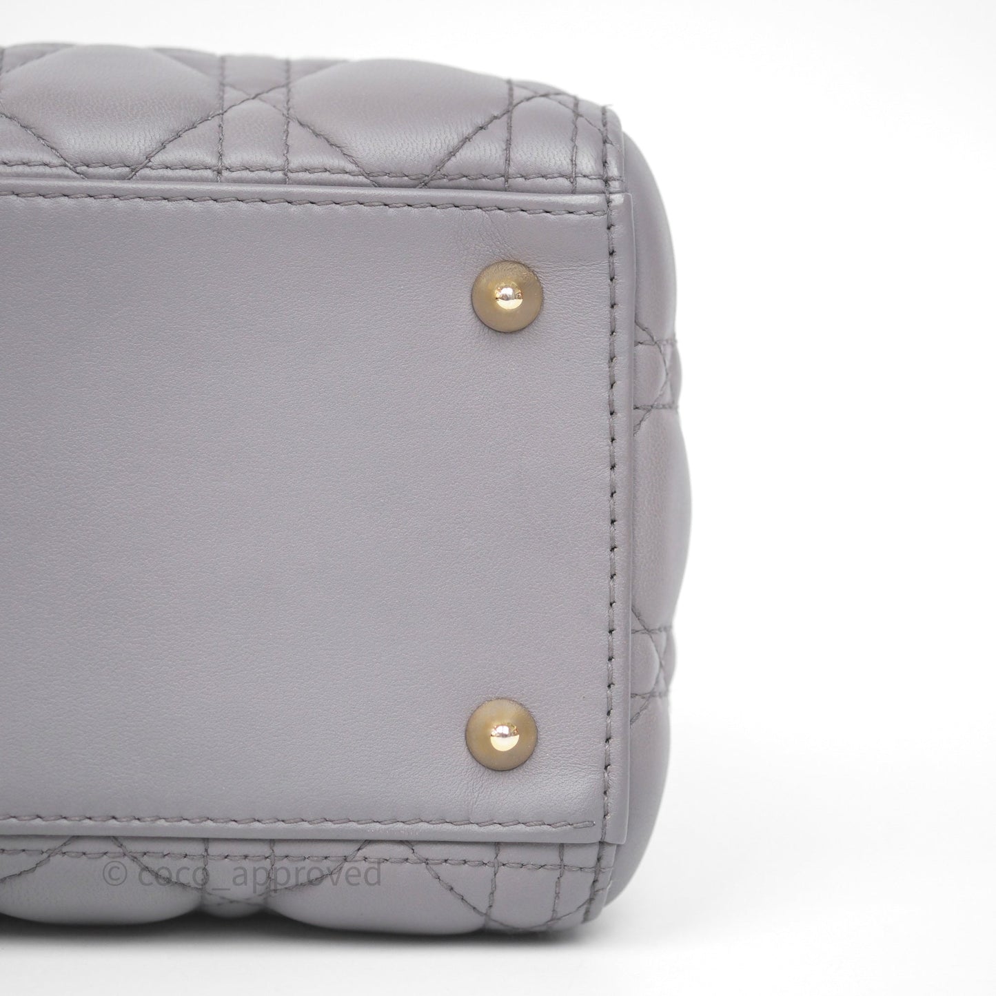 Christian Dior Medium Lady Dior Grey Lambskin Gold Hardware