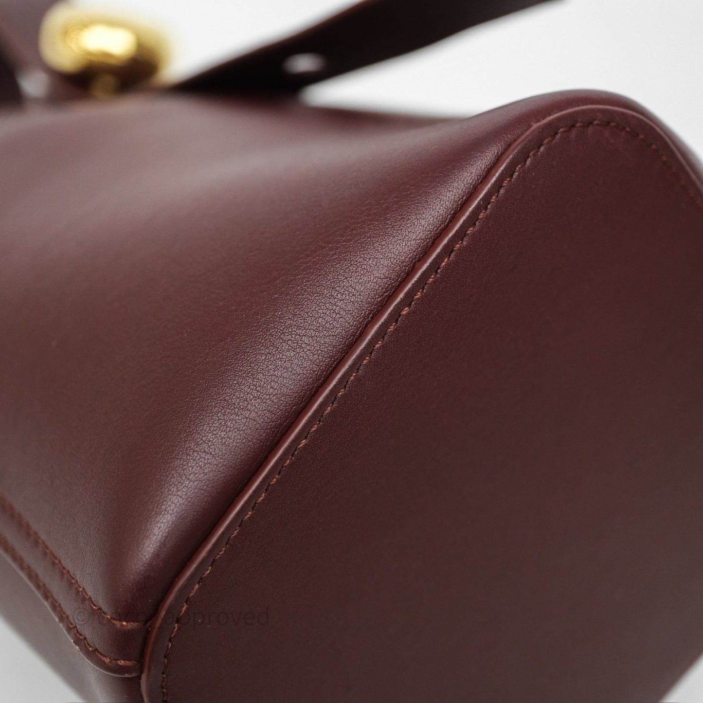 Loewe Mini Pebble Bucket in Smooth Calfskin Dark Burgundy