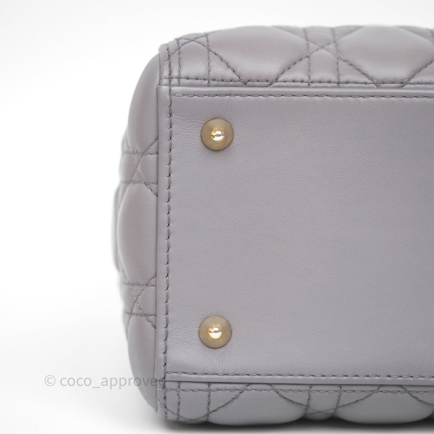 Christian Dior Medium Lady Dior Grey Lambskin Gold Hardware