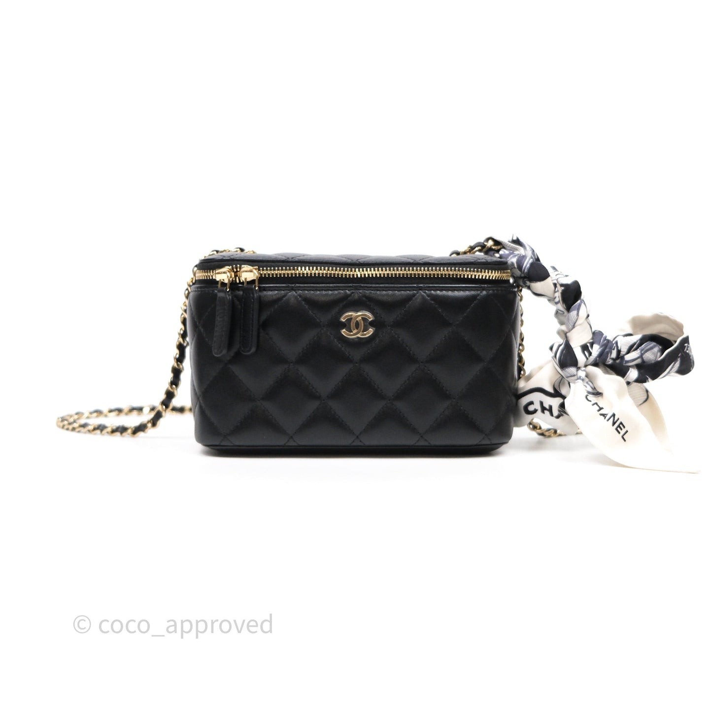 Chanel Classic Vanity with Chain Black Lambskin Gold Hardware