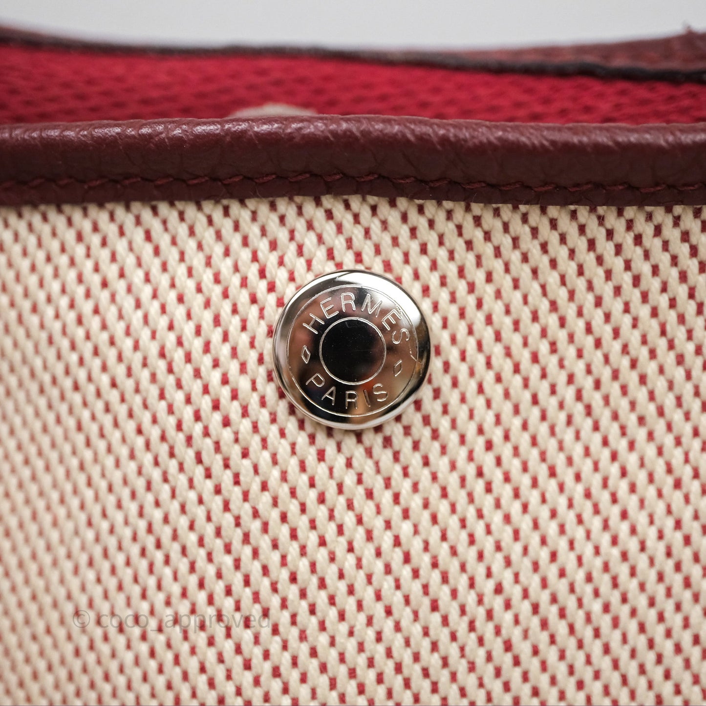 Hermes Garden Party 36 Ecru/ Rouge H 55 Palladium Hardware