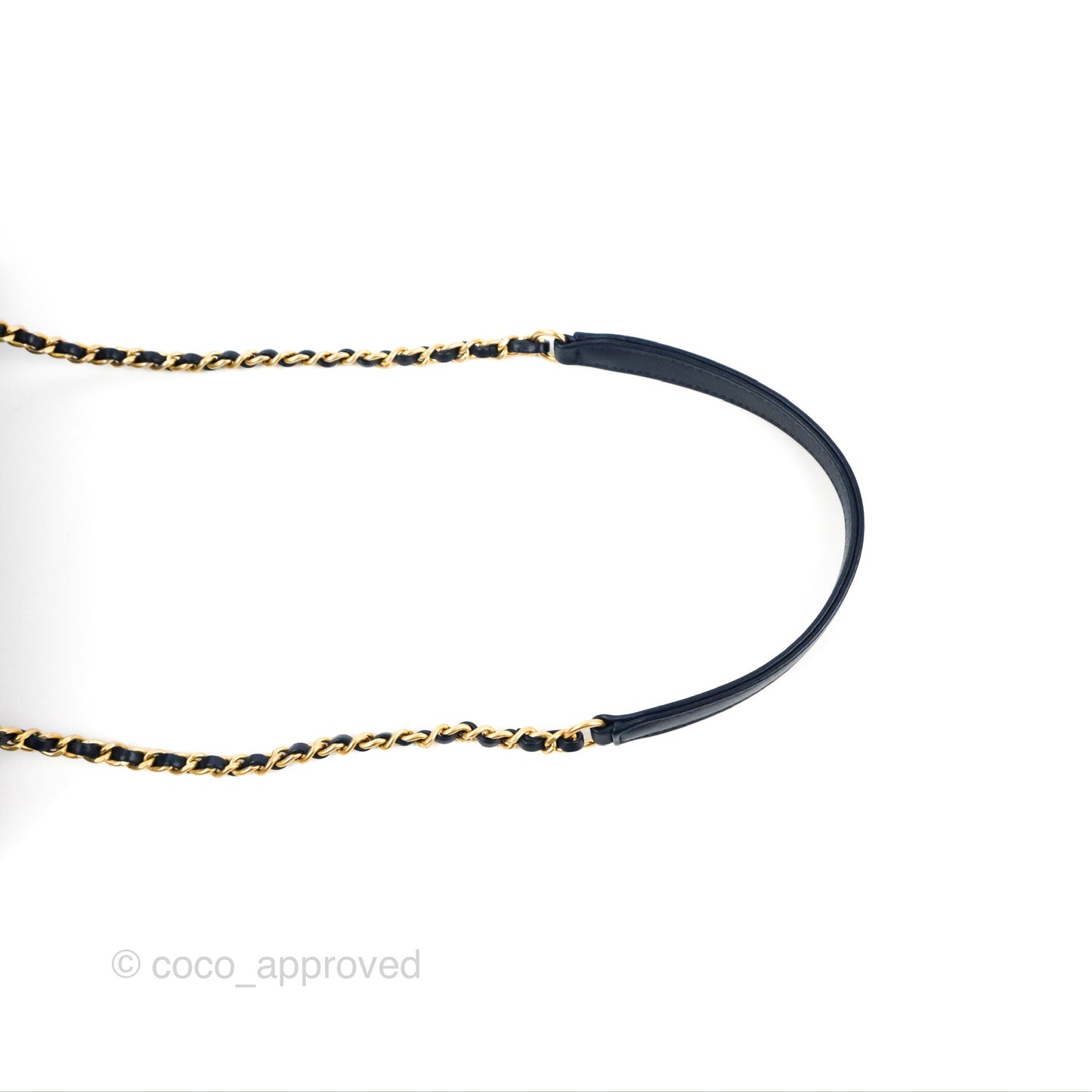 Chanel Small Coco Handle Chevron Navy Crumpled Leather Aged Gold Hardware