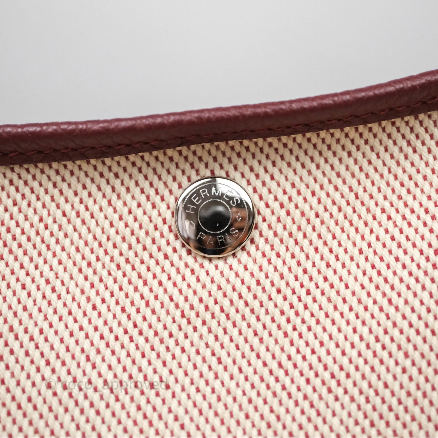 Hermes Garden Party 36 Ecru/ Rouge H 55 Palladium Hardware
