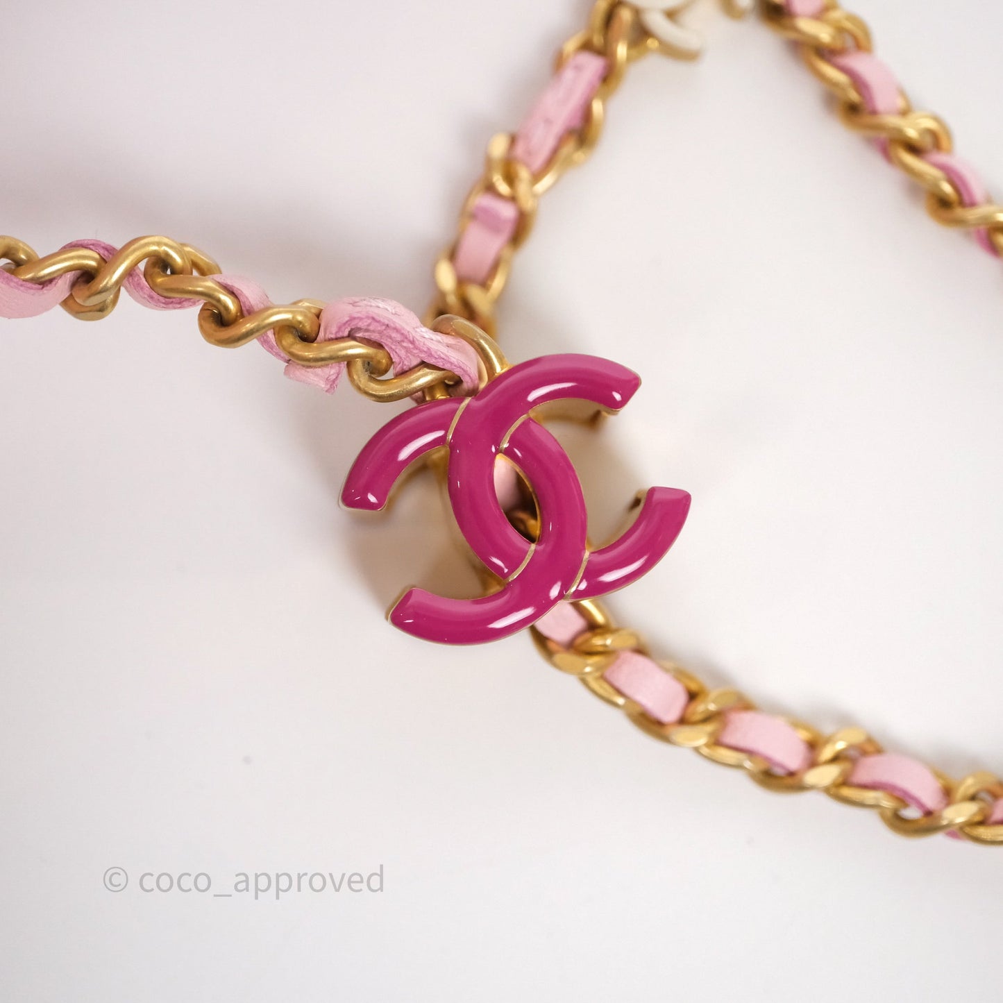 Chanel Vanity with Enamel CC Adjustable Chain Pink Lambskin Aged Gold Hardware