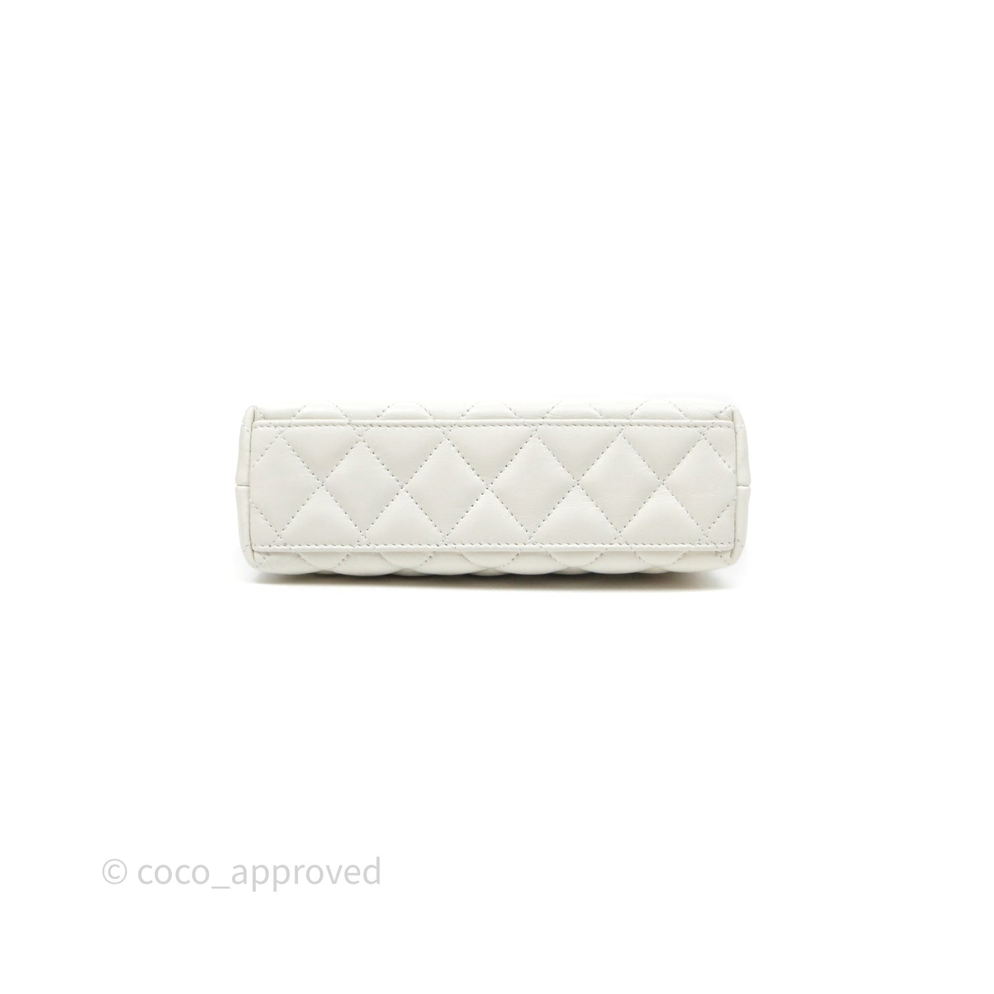 Chanel Kelly Bag Quilted White Calfskin Aged Gold Hardware