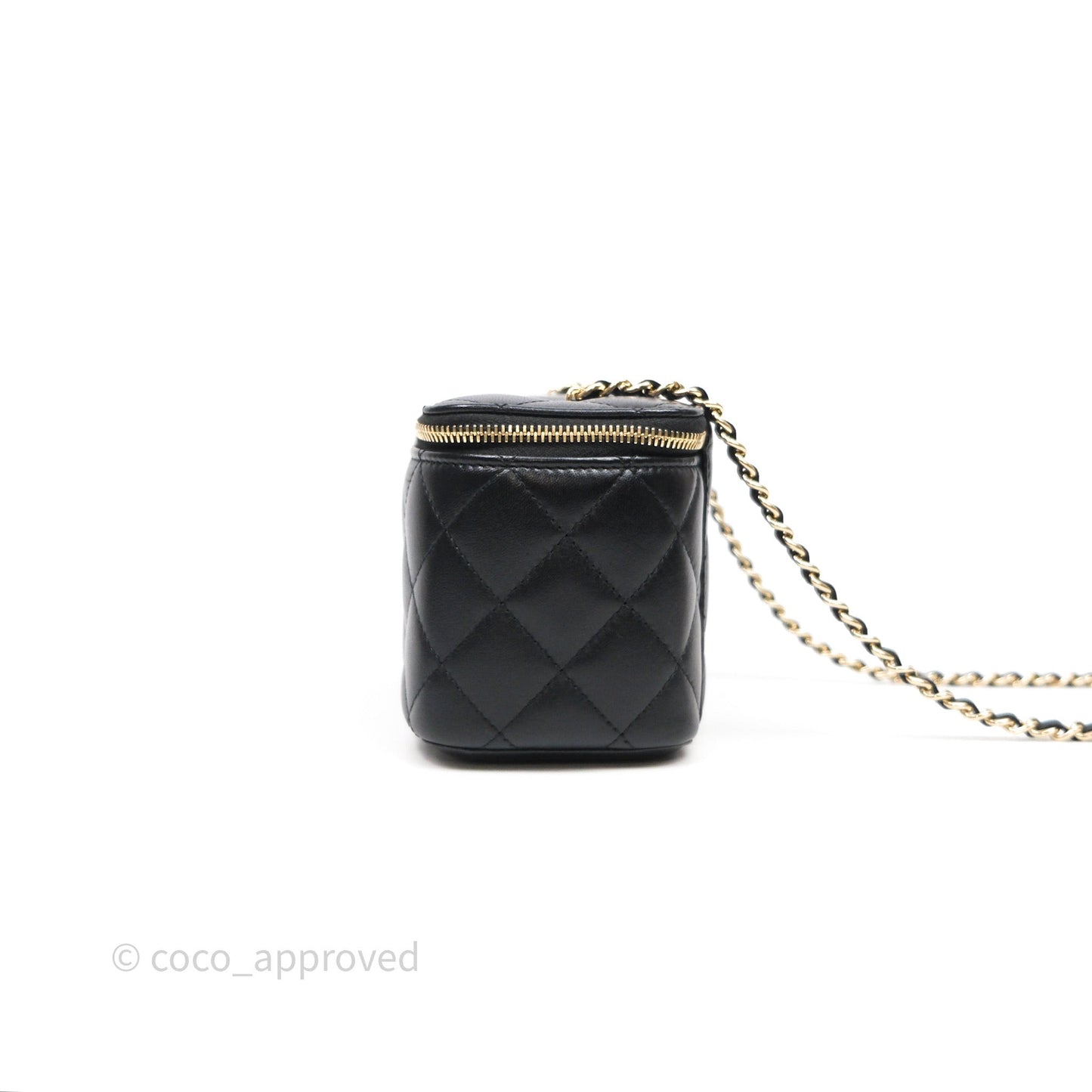 Chanel Classic Vanity with Chain Black Lambskin Gold Hardware
