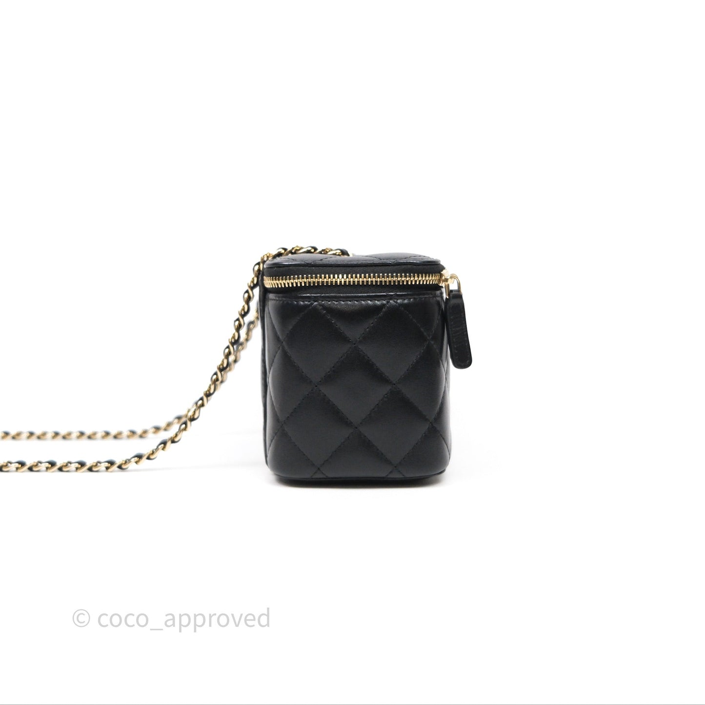 Chanel Classic Vanity with Chain Black Lambskin Gold Hardware
