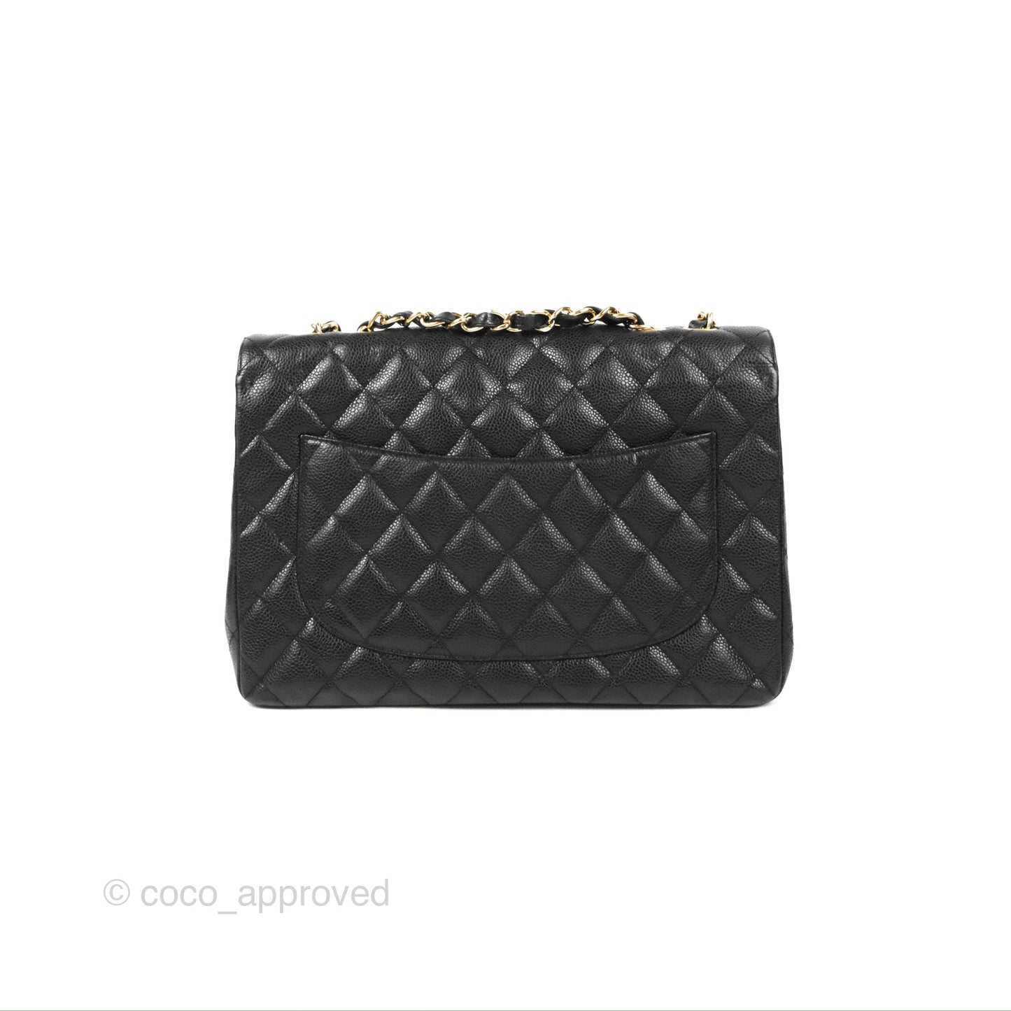 Chanel Jumbo Single Flap Black Caviar 24K Gold Hardware