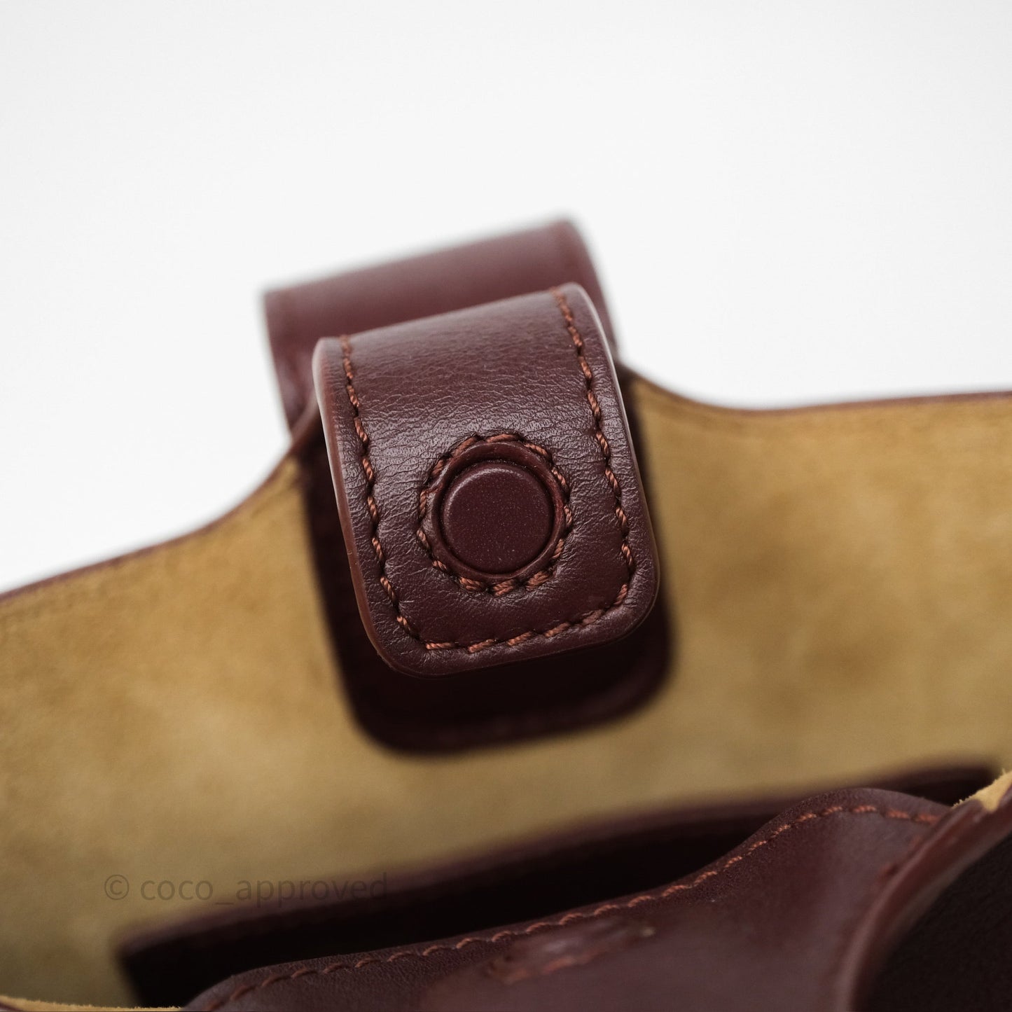 Loewe Mini Pebble Bucket in Smooth Calfskin Dark Burgundy