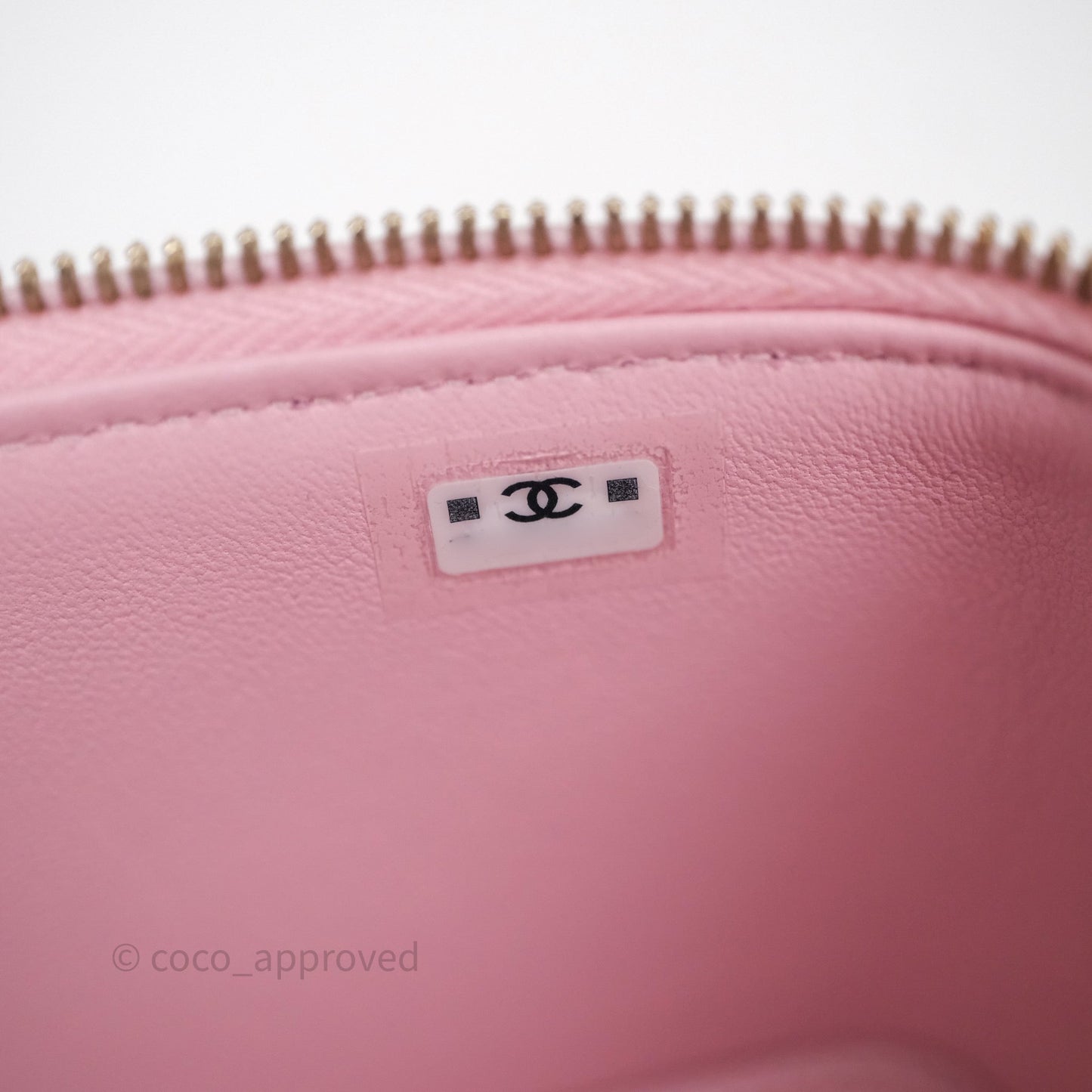Chanel Vanity with Enamel CC Adjustable Chain Pink Lambskin Aged Gold Hardware