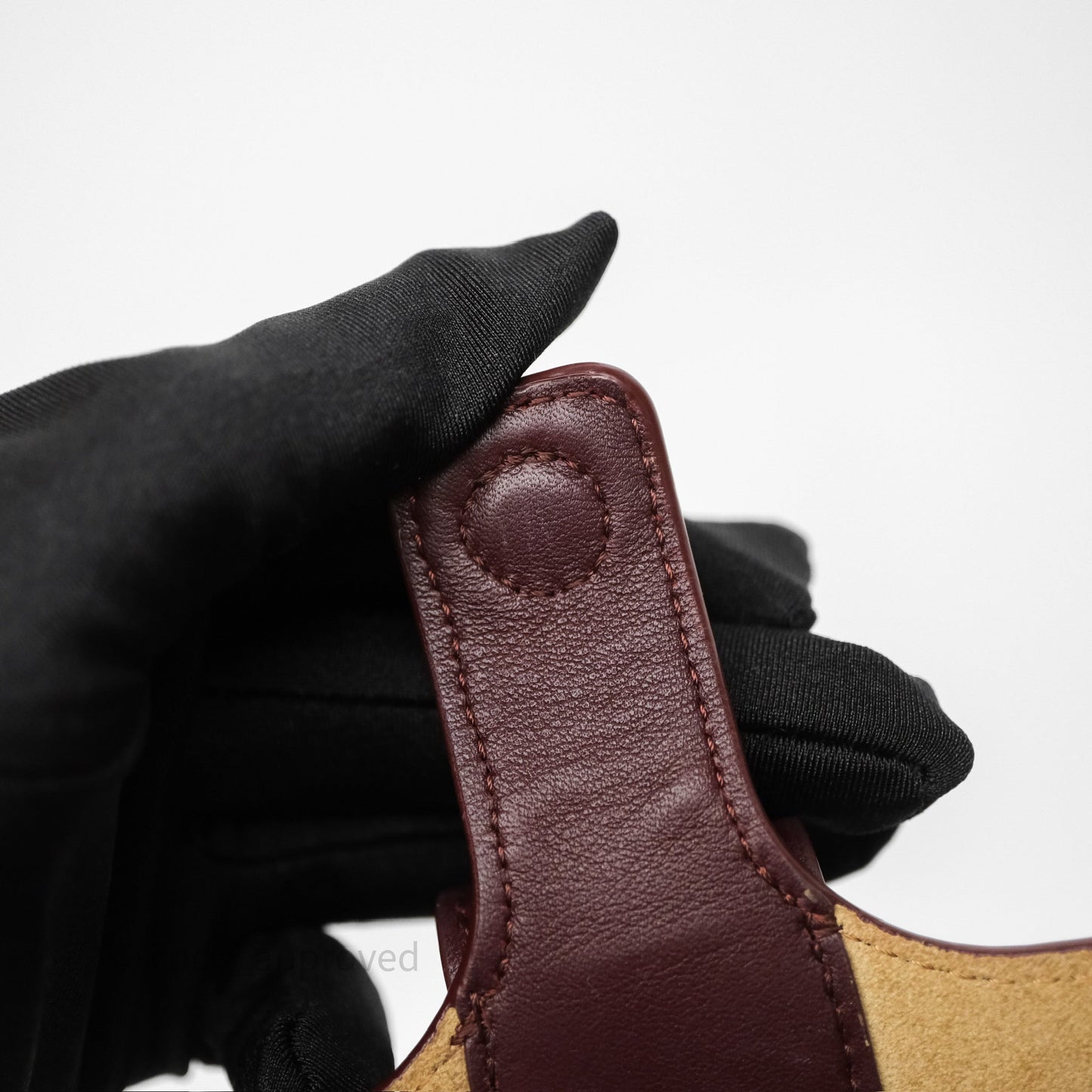 Loewe Mini Pebble Bucket in Smooth Calfskin Dark Burgundy