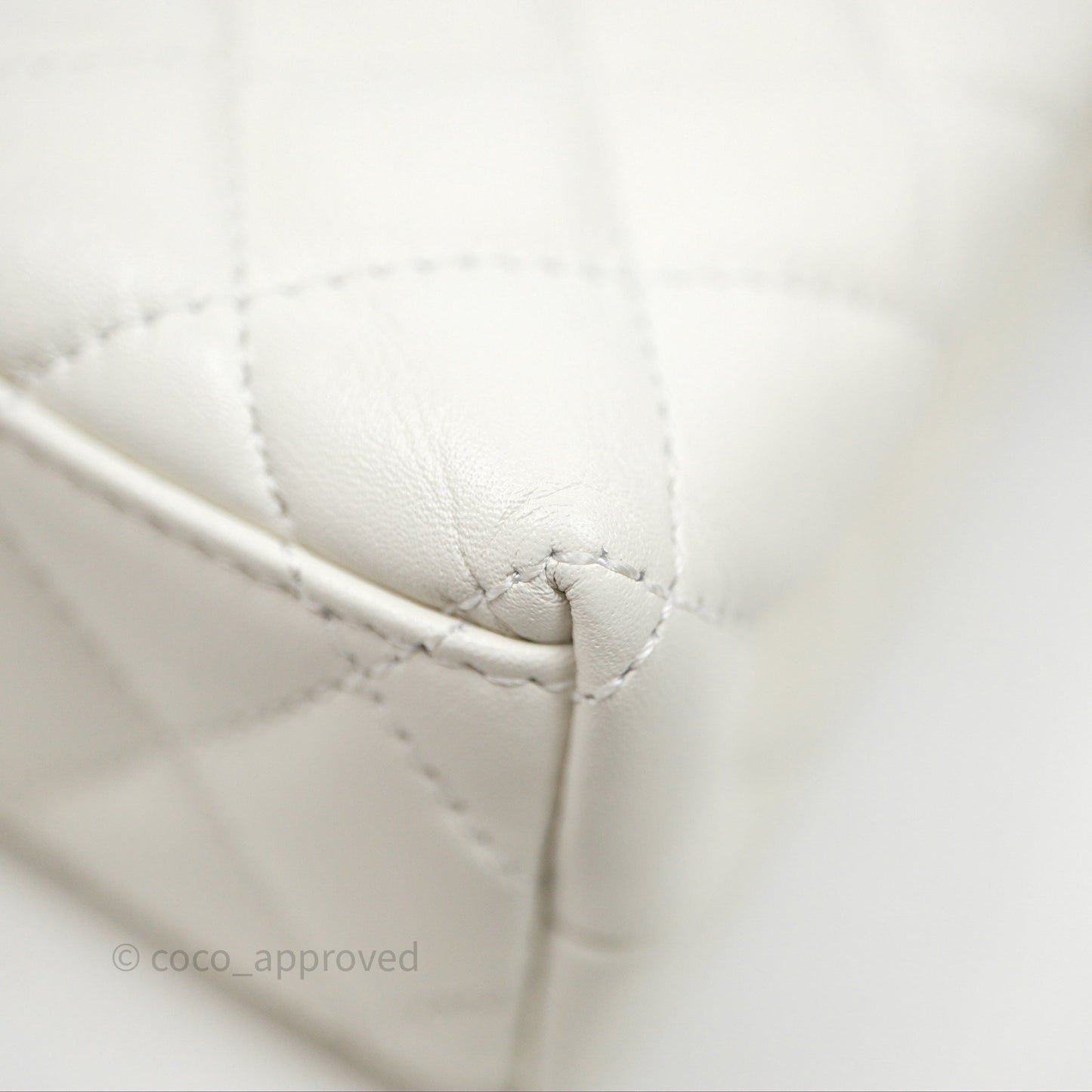 Chanel Kelly Bag Quilted White Calfskin Aged Gold Hardware