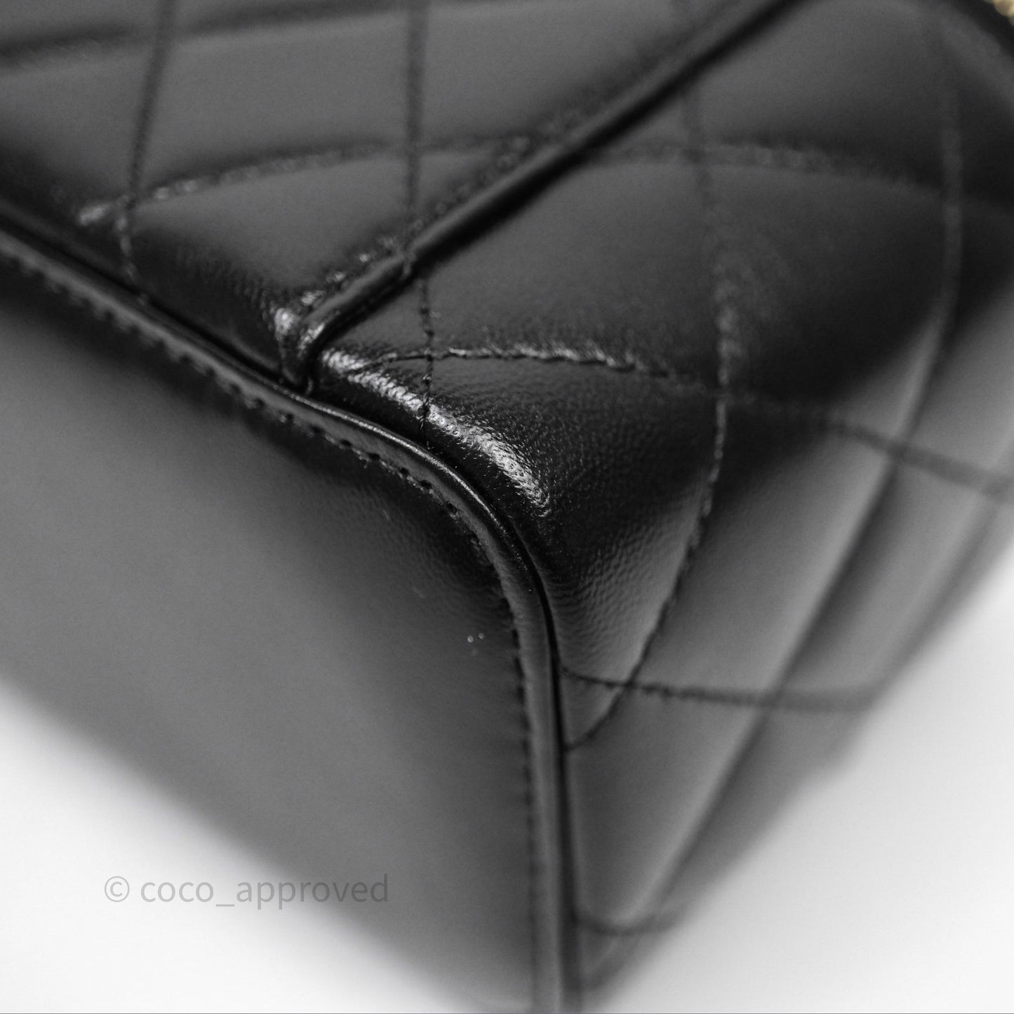 Chanel Classic Vanity with Chain Black Lambskin Gold Hardware