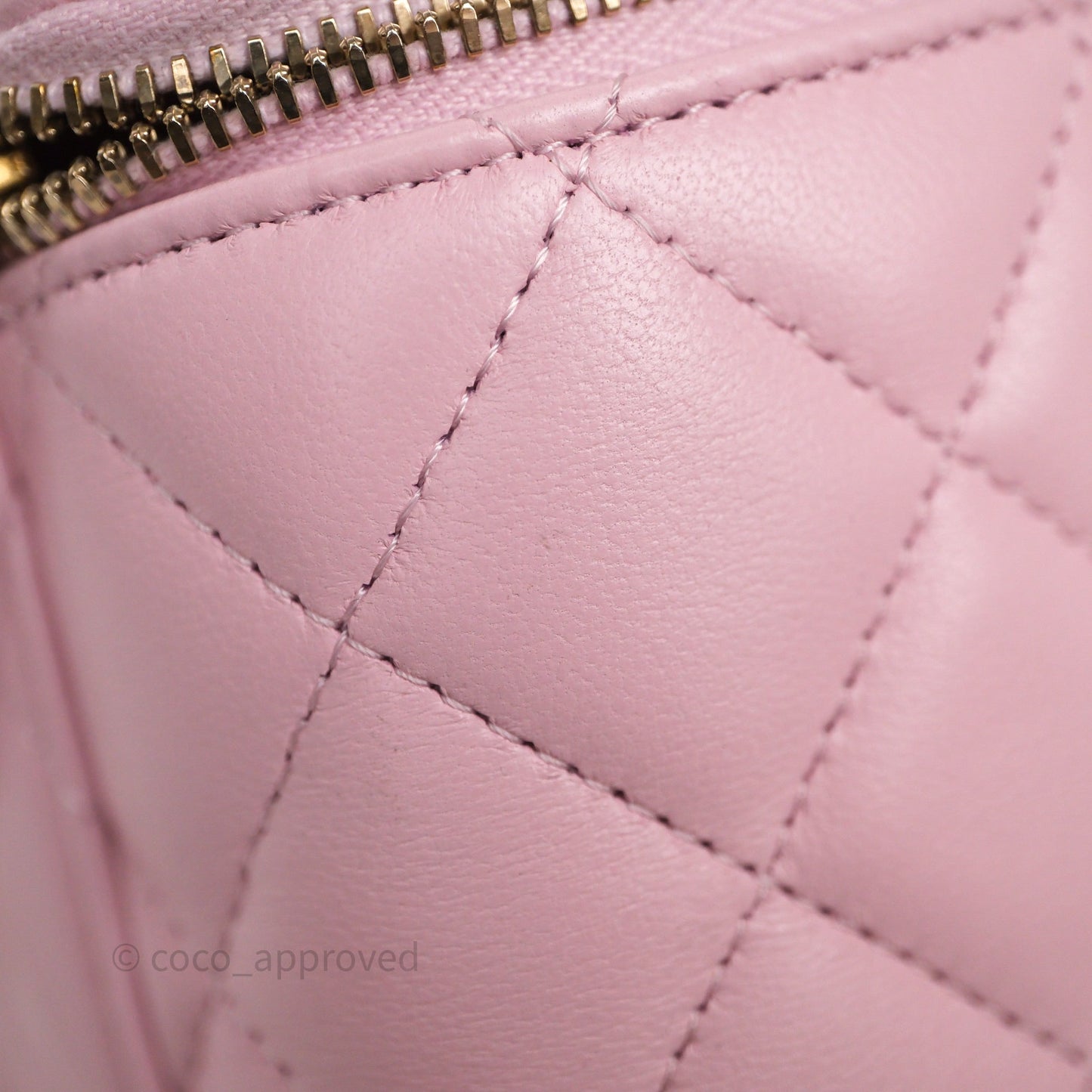 Chanel Vanity with Enamel CC Adjustable Chain Pink Lambskin Aged Gold Hardware