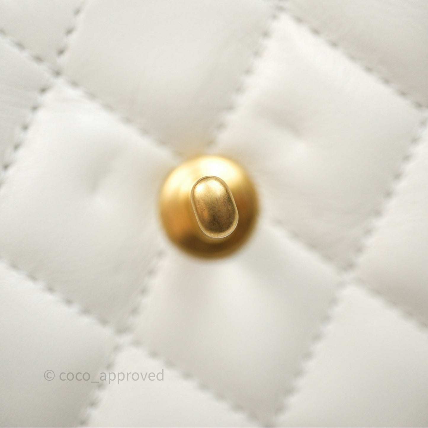 Chanel Kelly Bag Quilted White Calfskin Aged Gold Hardware