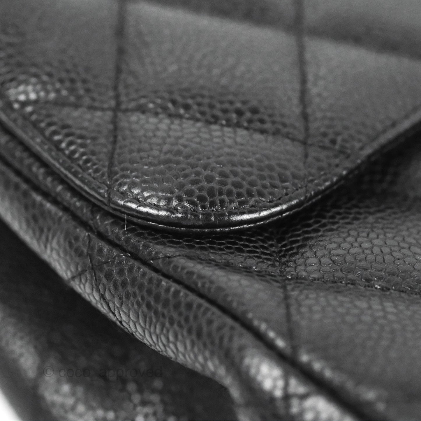 Chanel Jumbo Single Flap Black Caviar 24K Gold Hardware