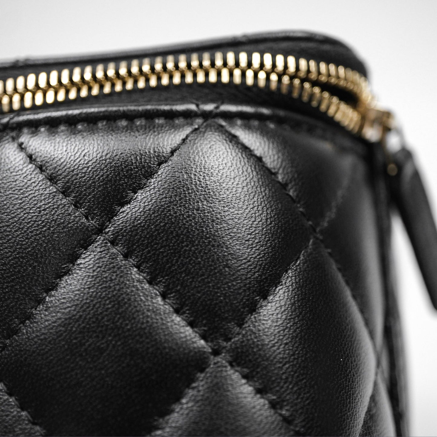 Chanel Classic Vanity with Chain Black Lambskin Gold Hardware