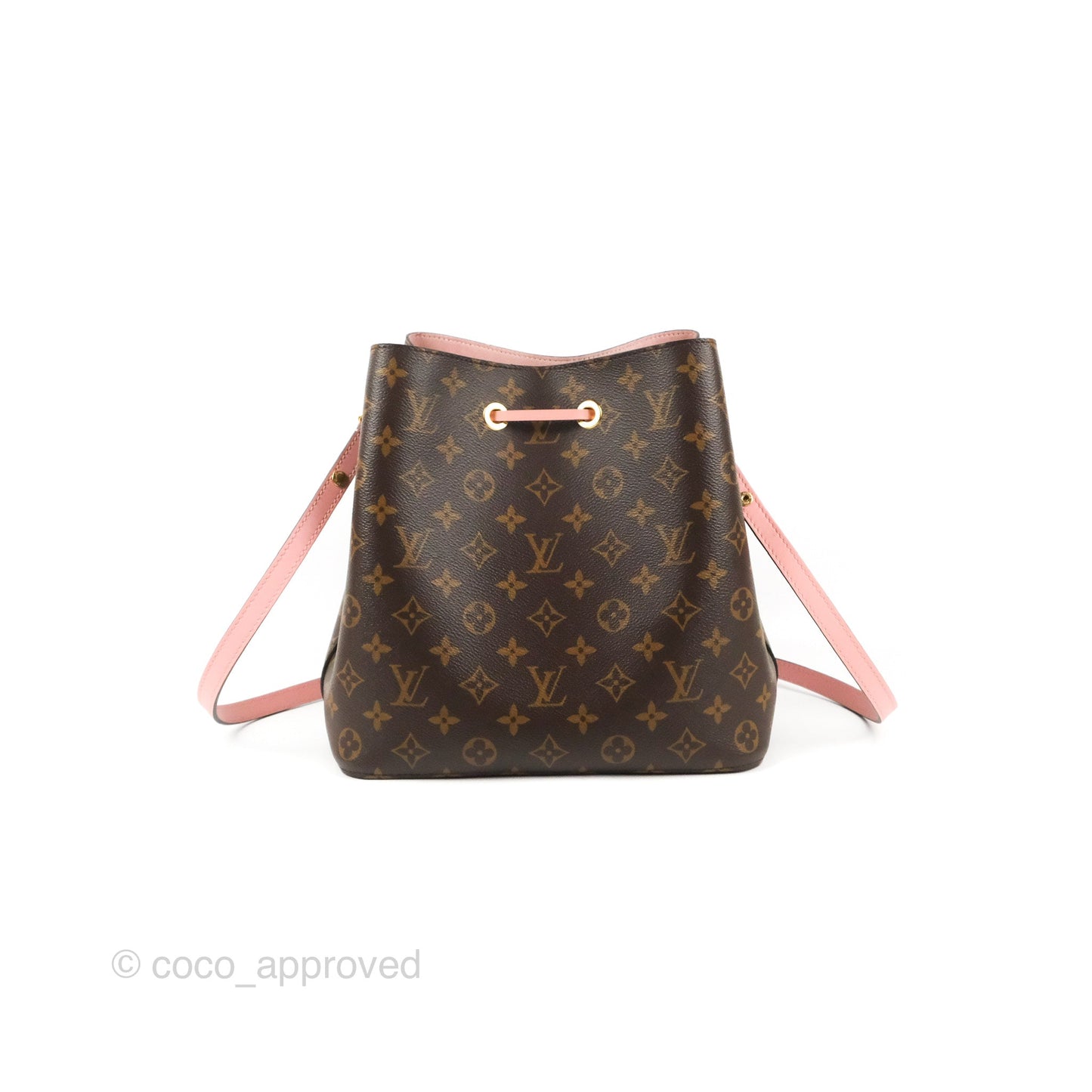 Louis Vuitton Neonoe Bucket Bag MM Monogram Canvas Rose Poudre
